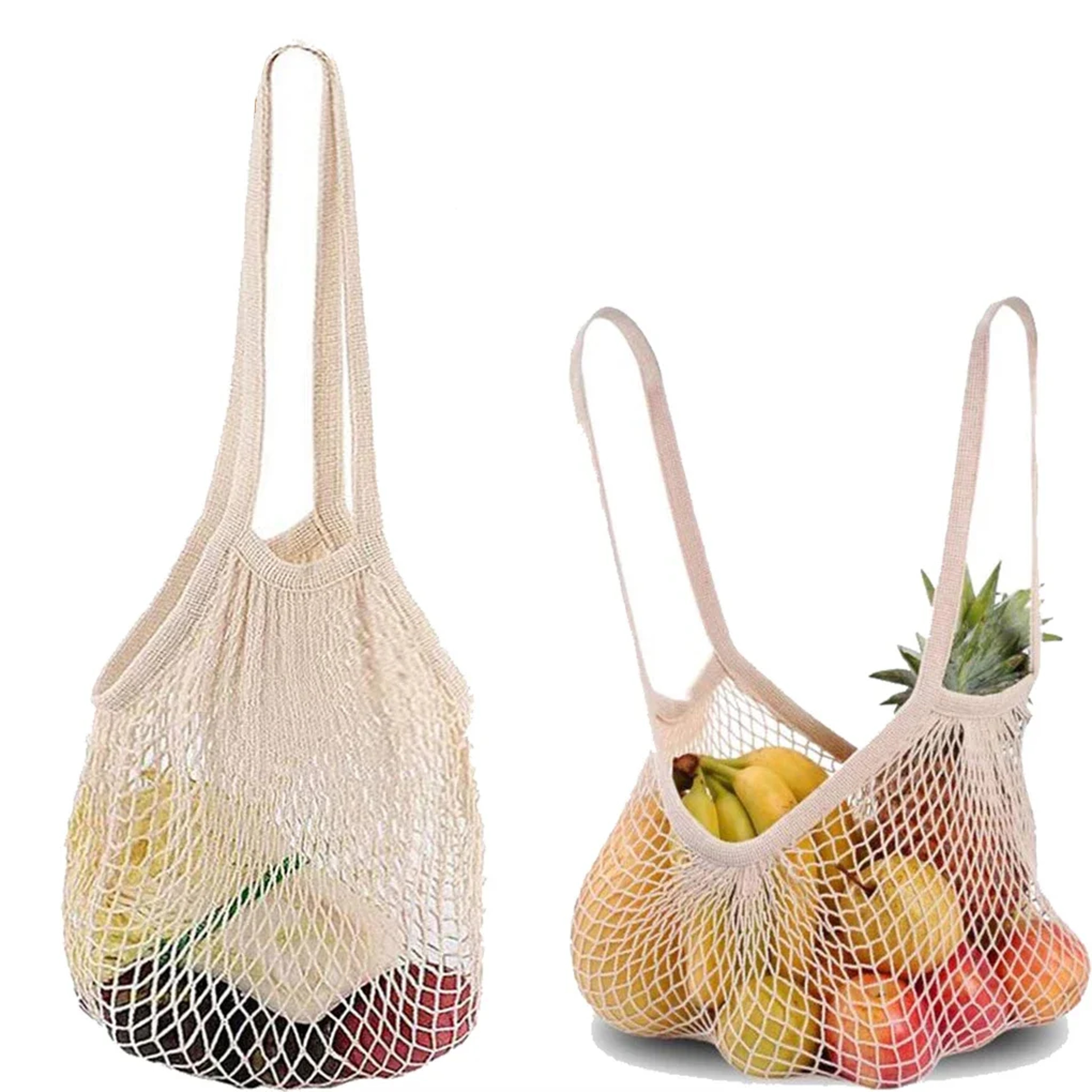 Reusable Cotton Mesh Grocery Bags Washable Produce Storage Shopping Tote – view 7
