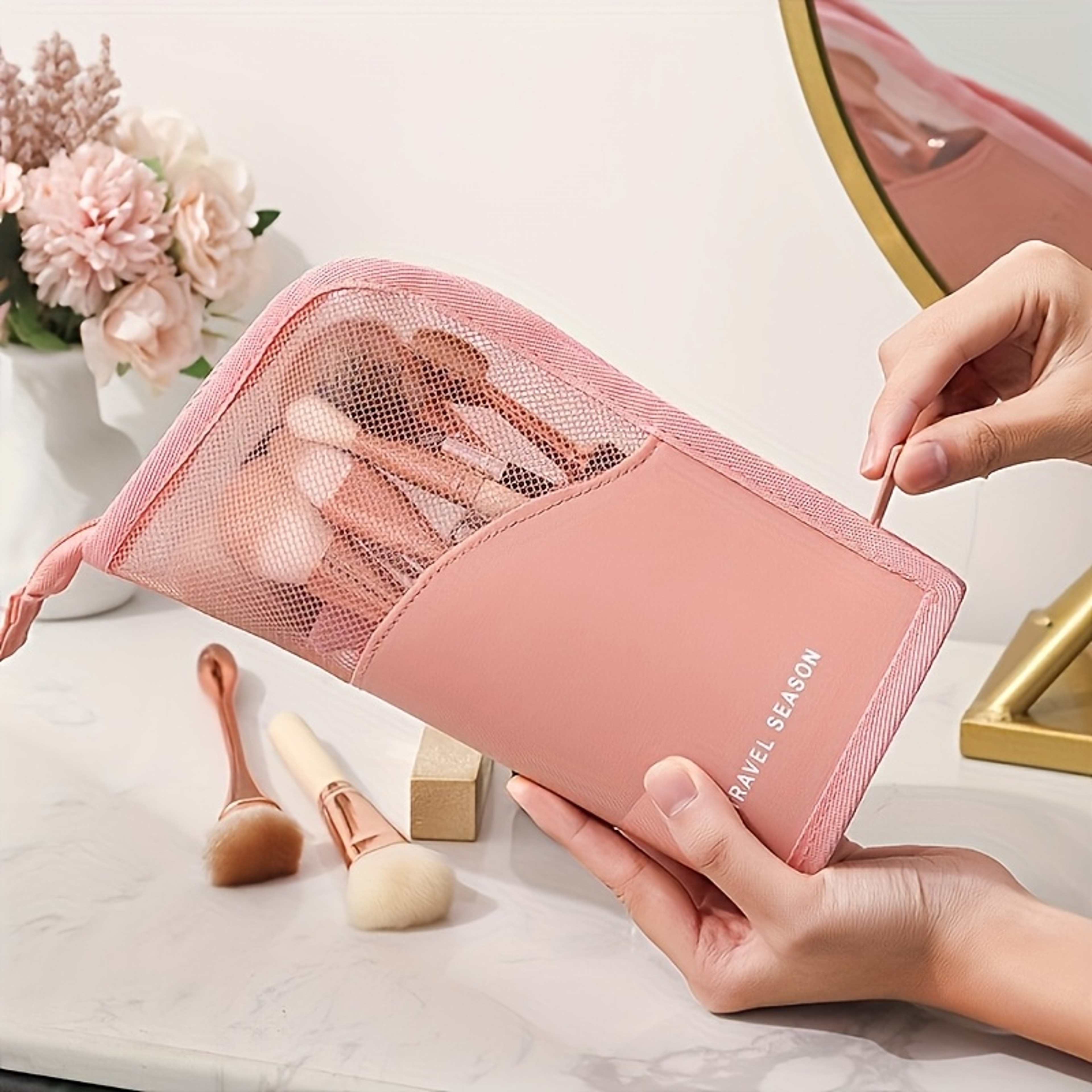 Spacious Vertical Eyebrow Pencil Case Makeup Organizer Bag for Women – view 1