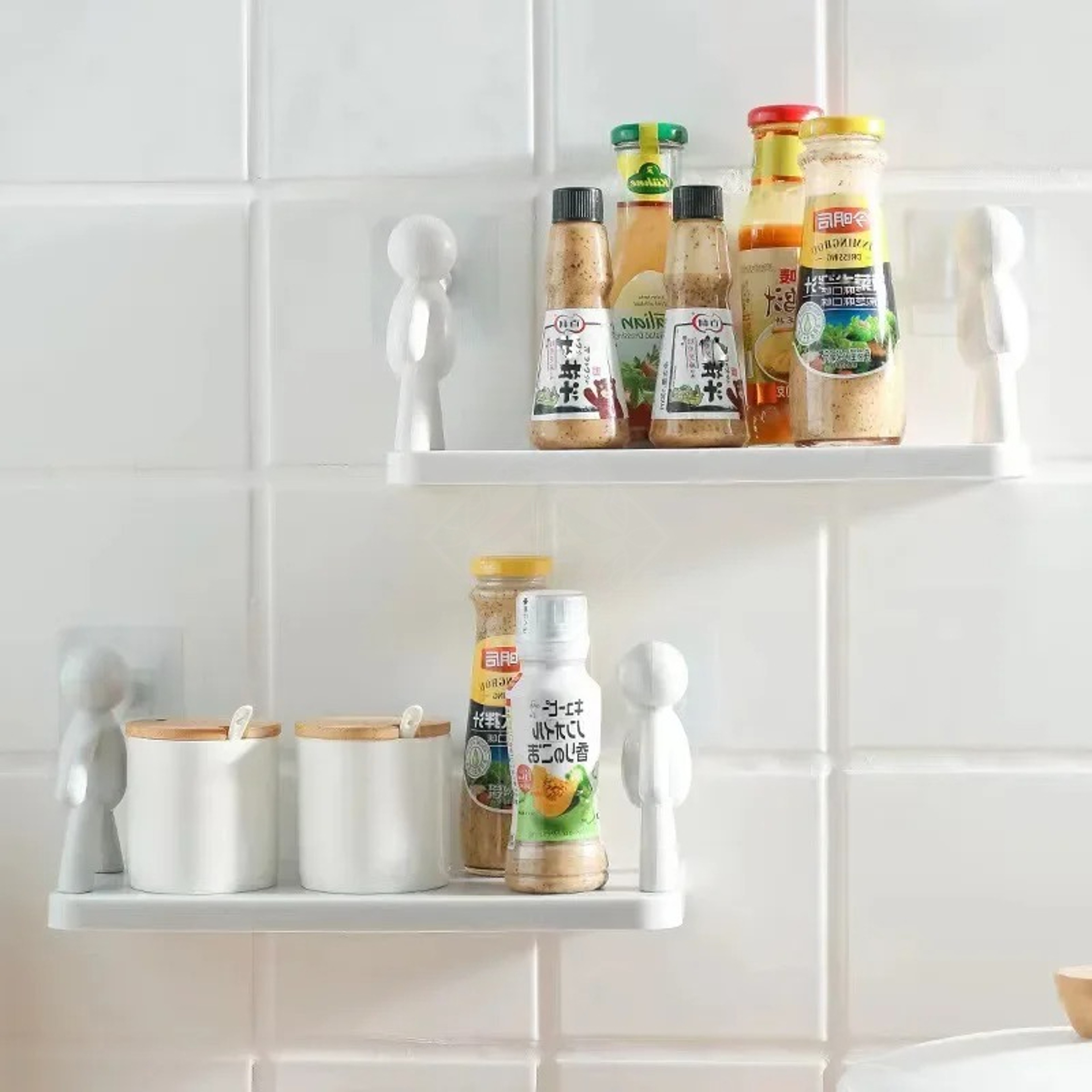 Self Adhesive Bathroom Shelf Shower Storage Rack Wall Mounted Organizer – view 2