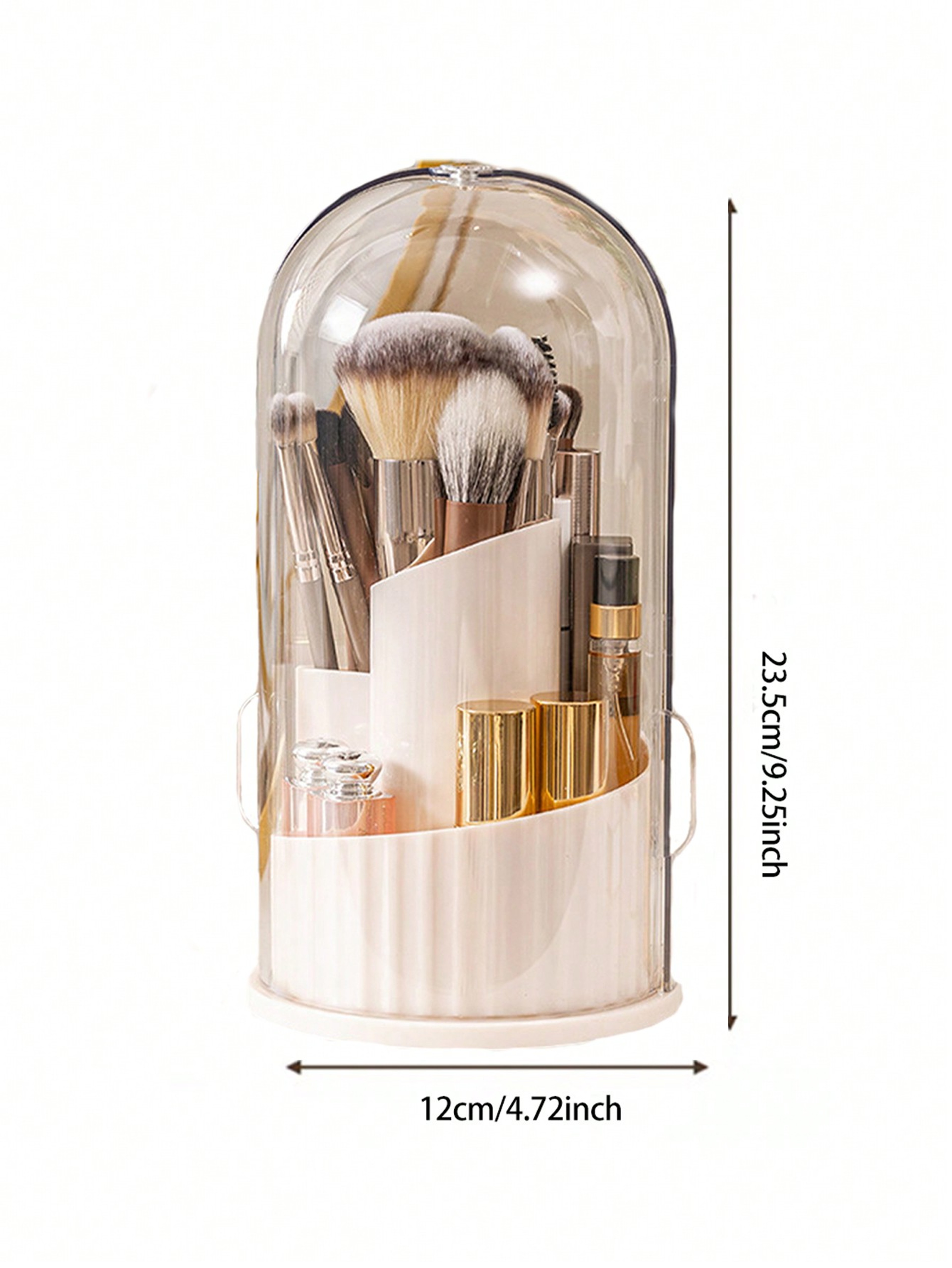 Large Capacity Rotating Makeup Organizer Dustproof Makeup Brush Holder Desktop Pen Holder – view 3