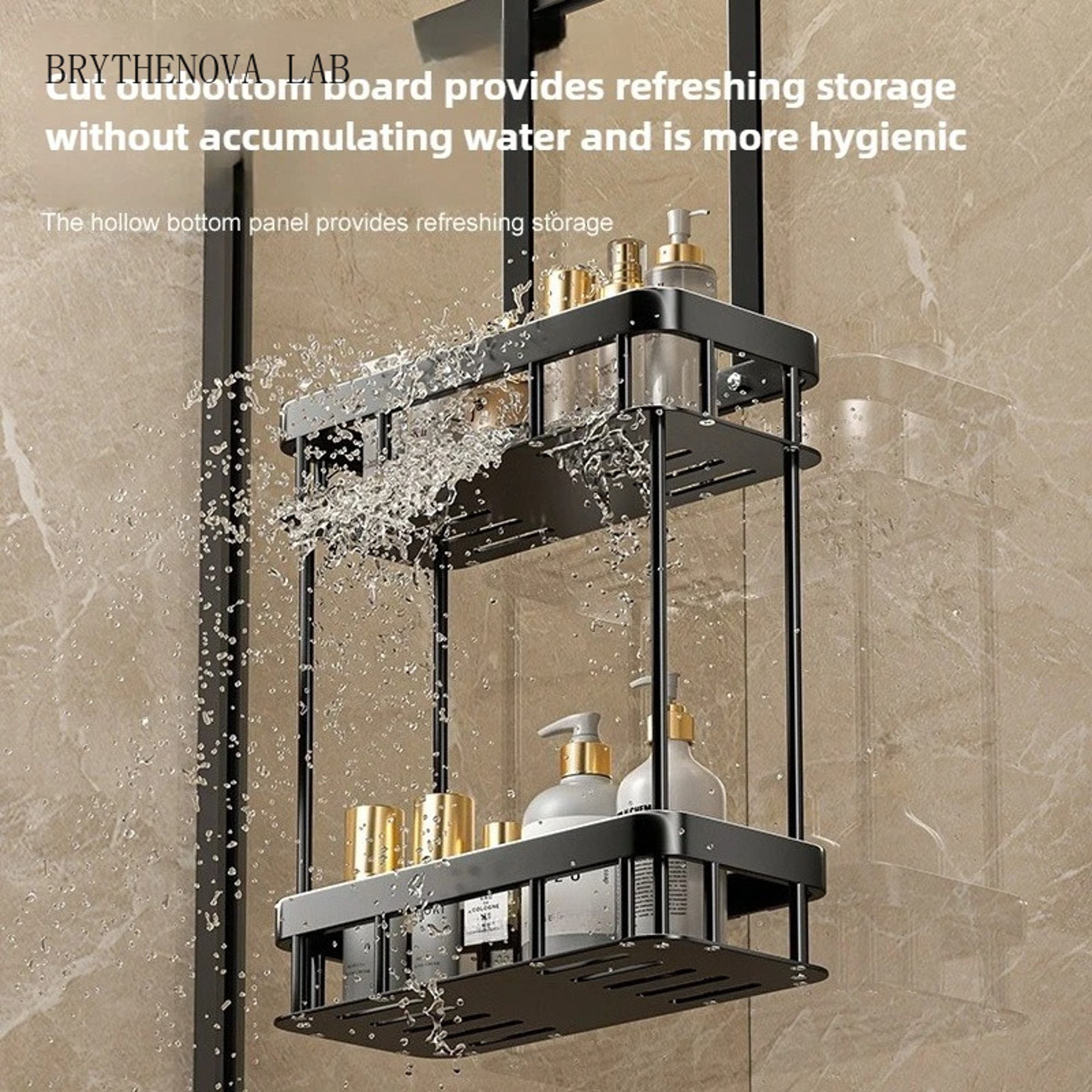 Over The Door Shower Caddy Bathroom Storage Rack Double Shelf Organizer 1