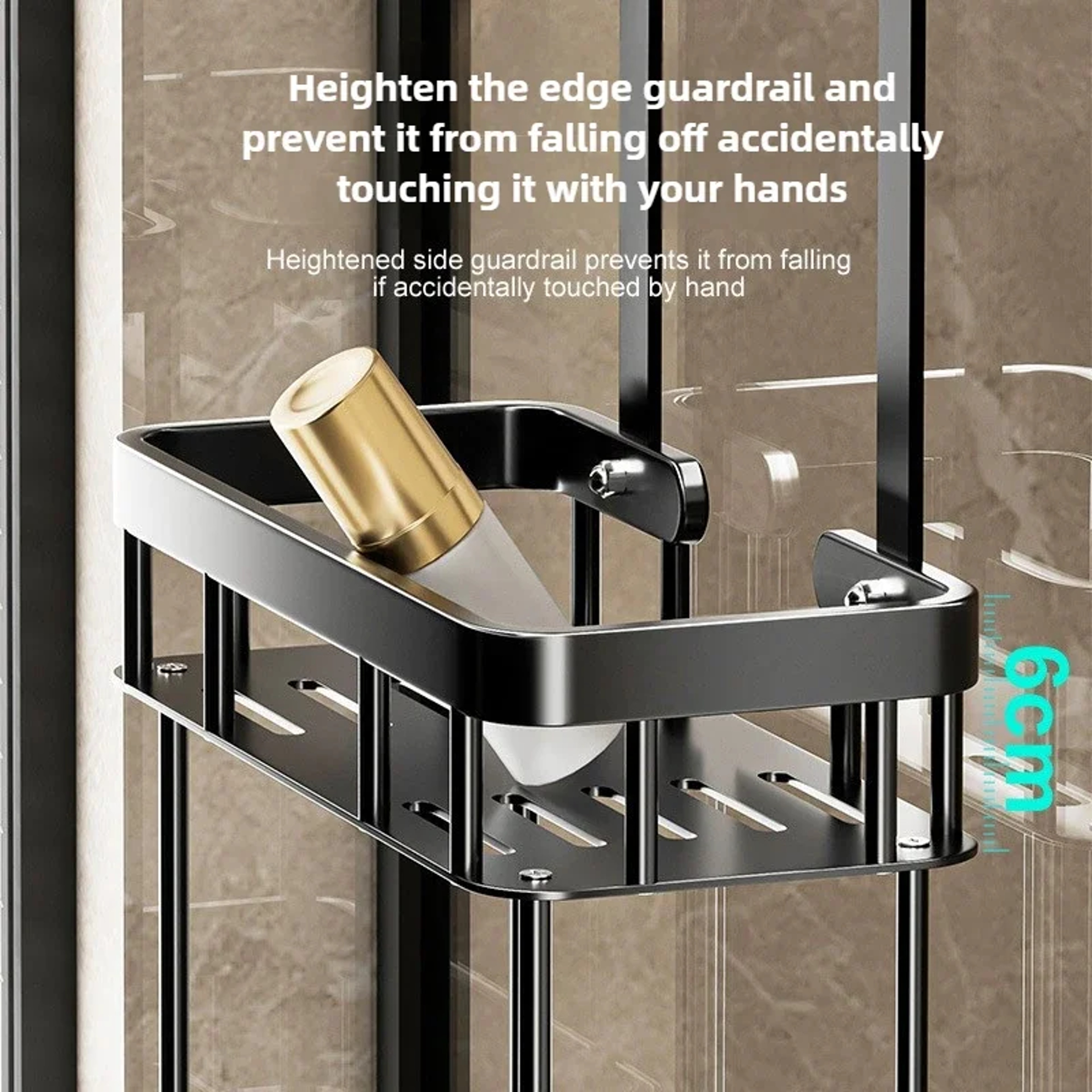 Over The Door Shower Caddy Bathroom Storage Rack Double Shelf Organizer 3