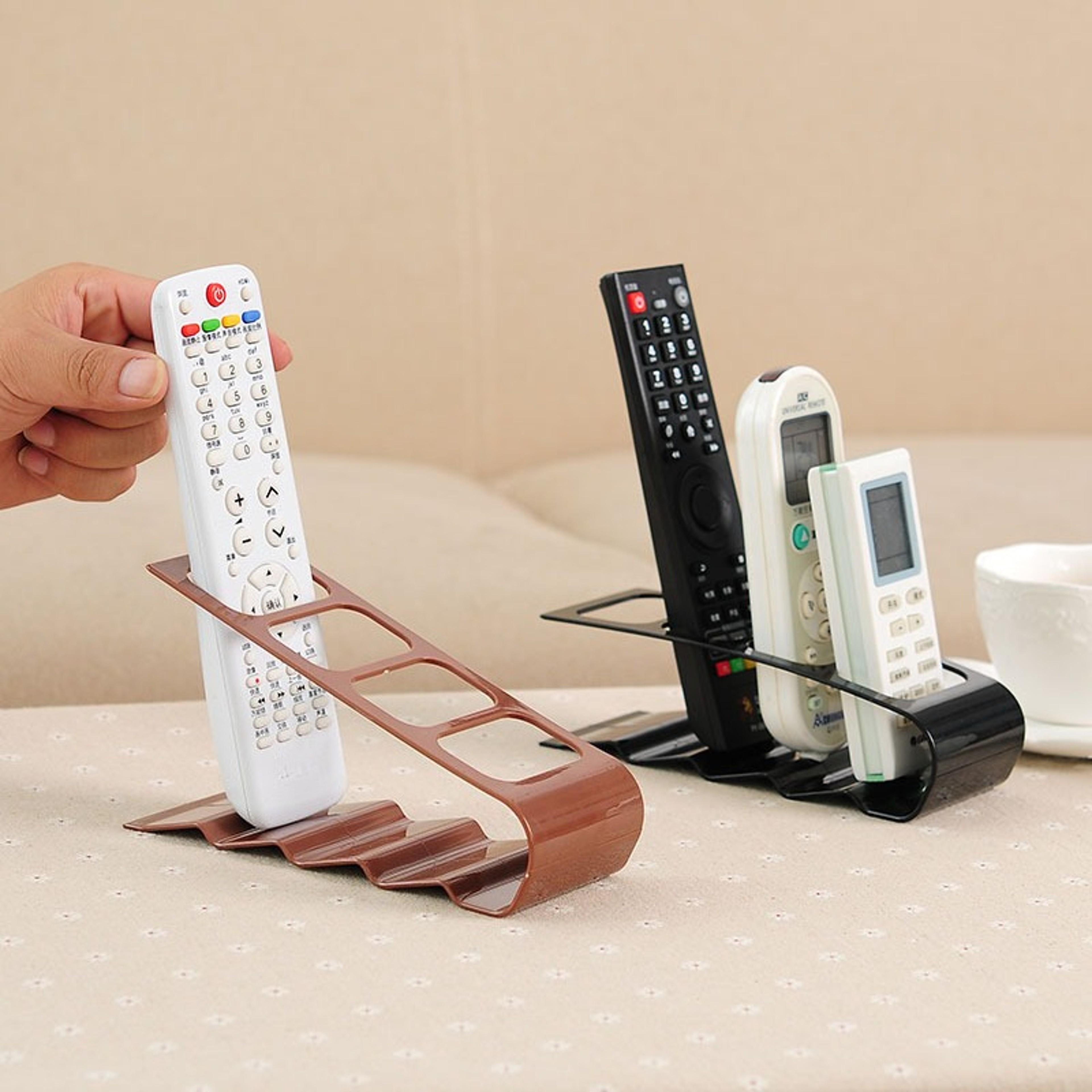 4 Compartment Remote Control Organizer Desk Storage Rack Multipurpose Holder – view 1
