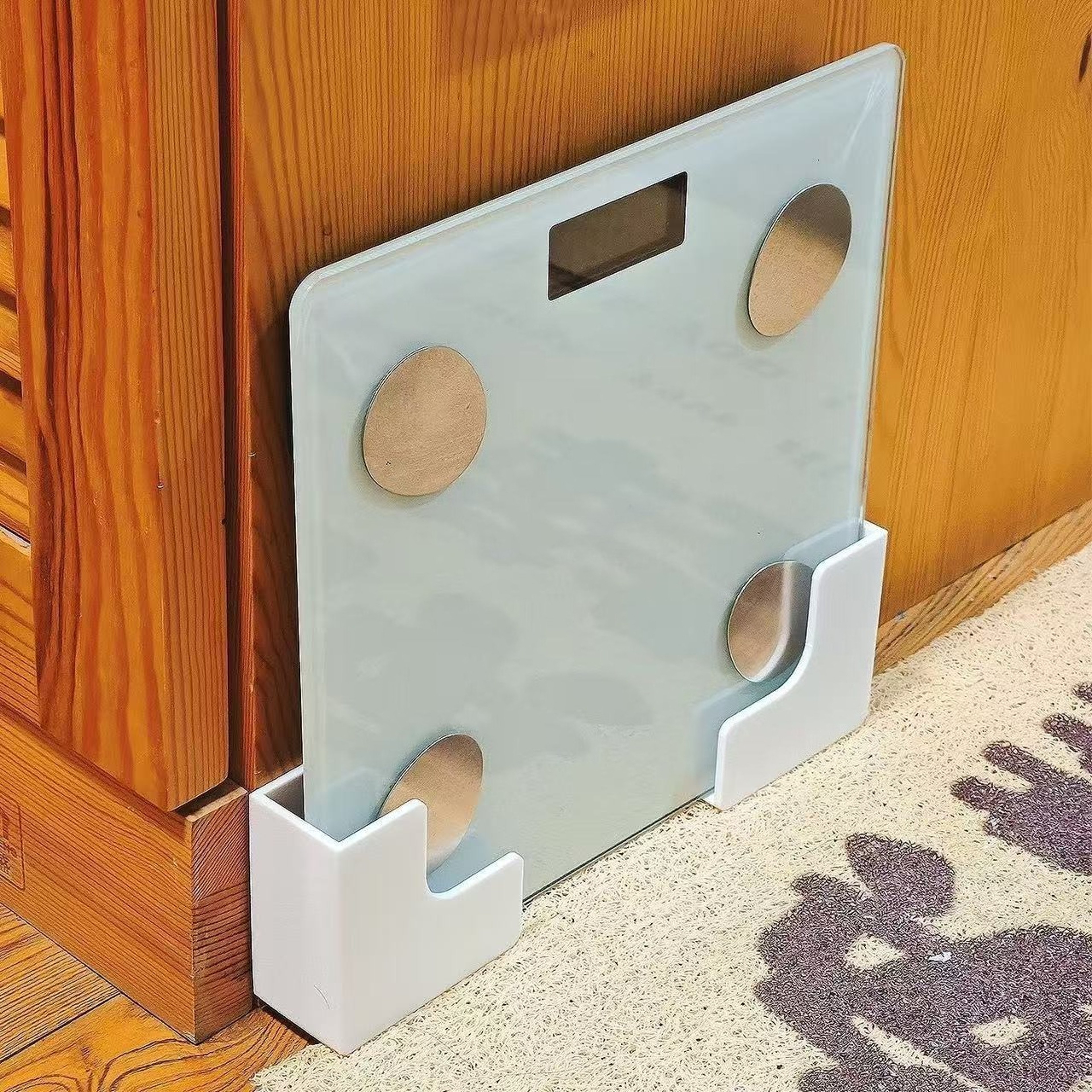 Wall Mounted Scale Holder No Drill Bathroom Scale Organizer – view 1