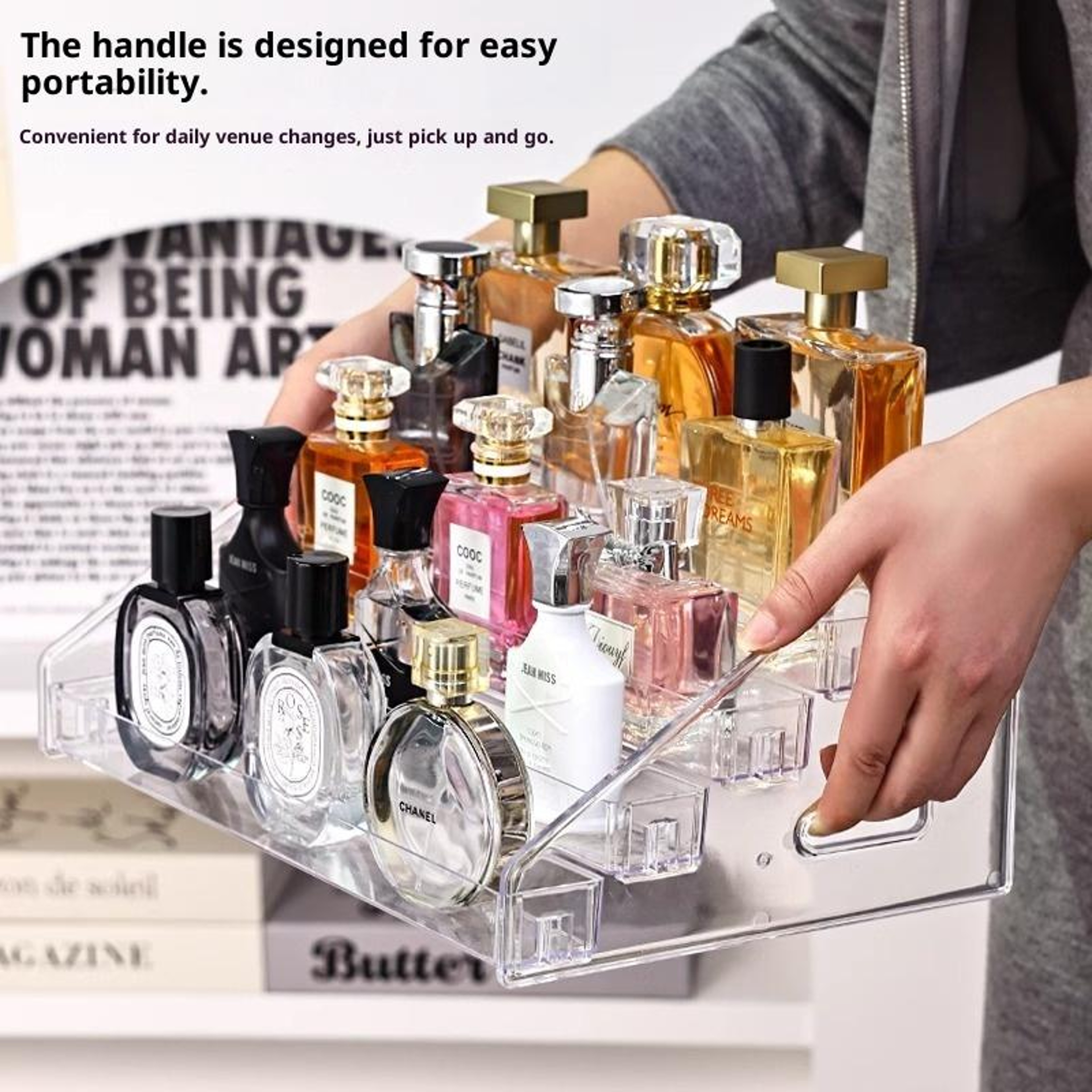 Multi Tier Clear Acrylic Nail Polish Organizer Cosmetic Display Stand Makeup Holder 5