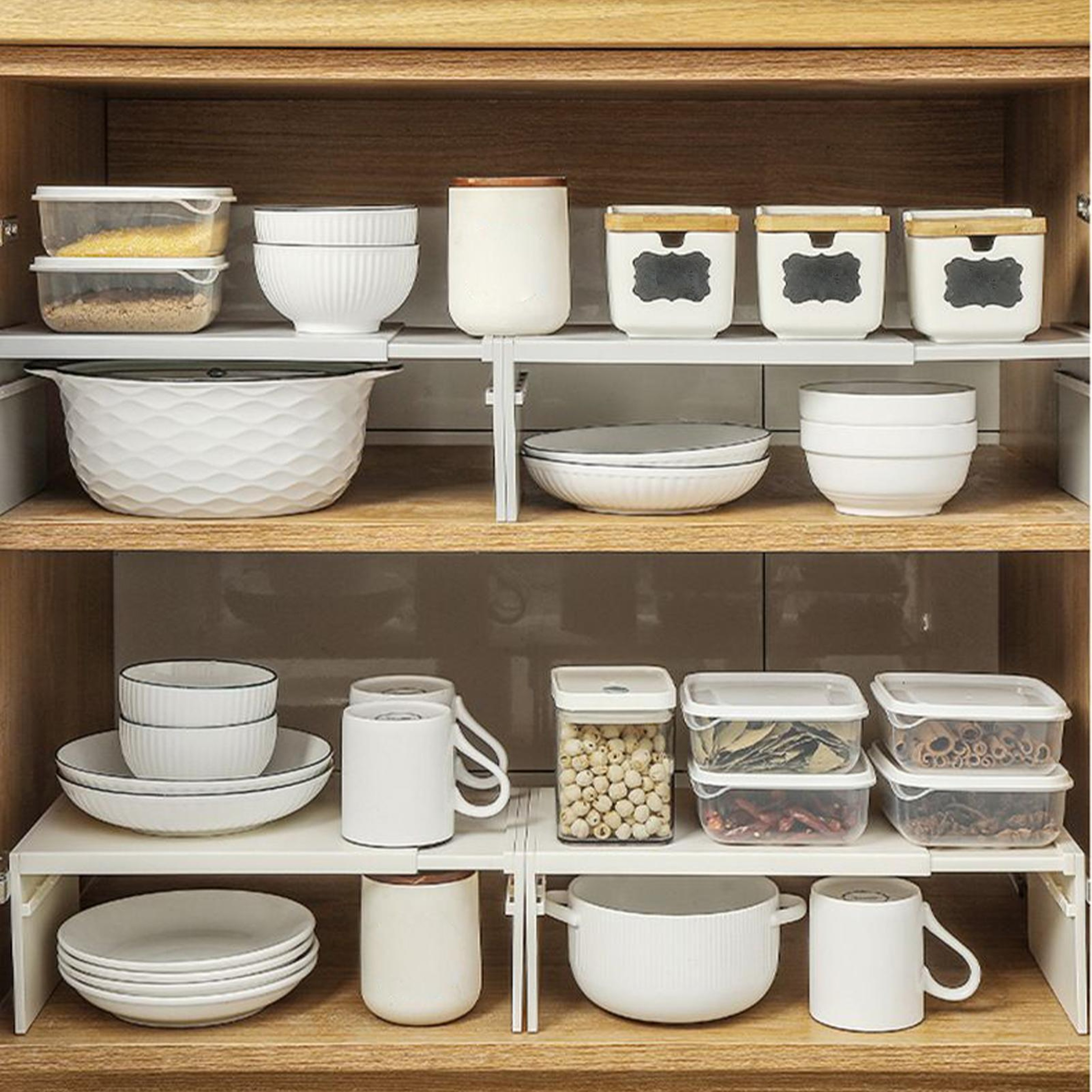 Expandable Cabinet Shelf Organizer Adjustable Stackable Kitchen Storage Rack – view 4