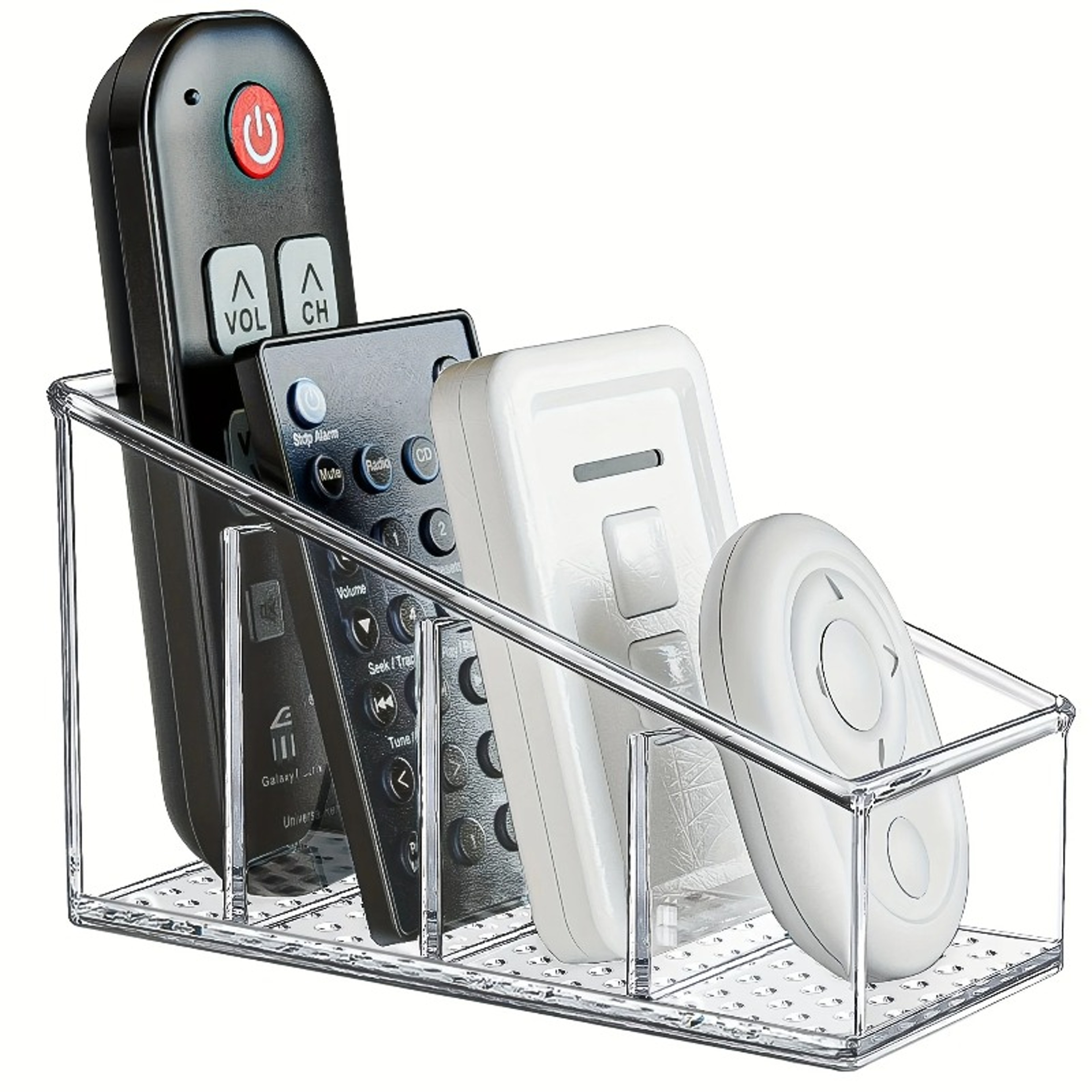 4 Compartment Remote Control Holder and Clear Desk Organizer for Home and Office – view 2