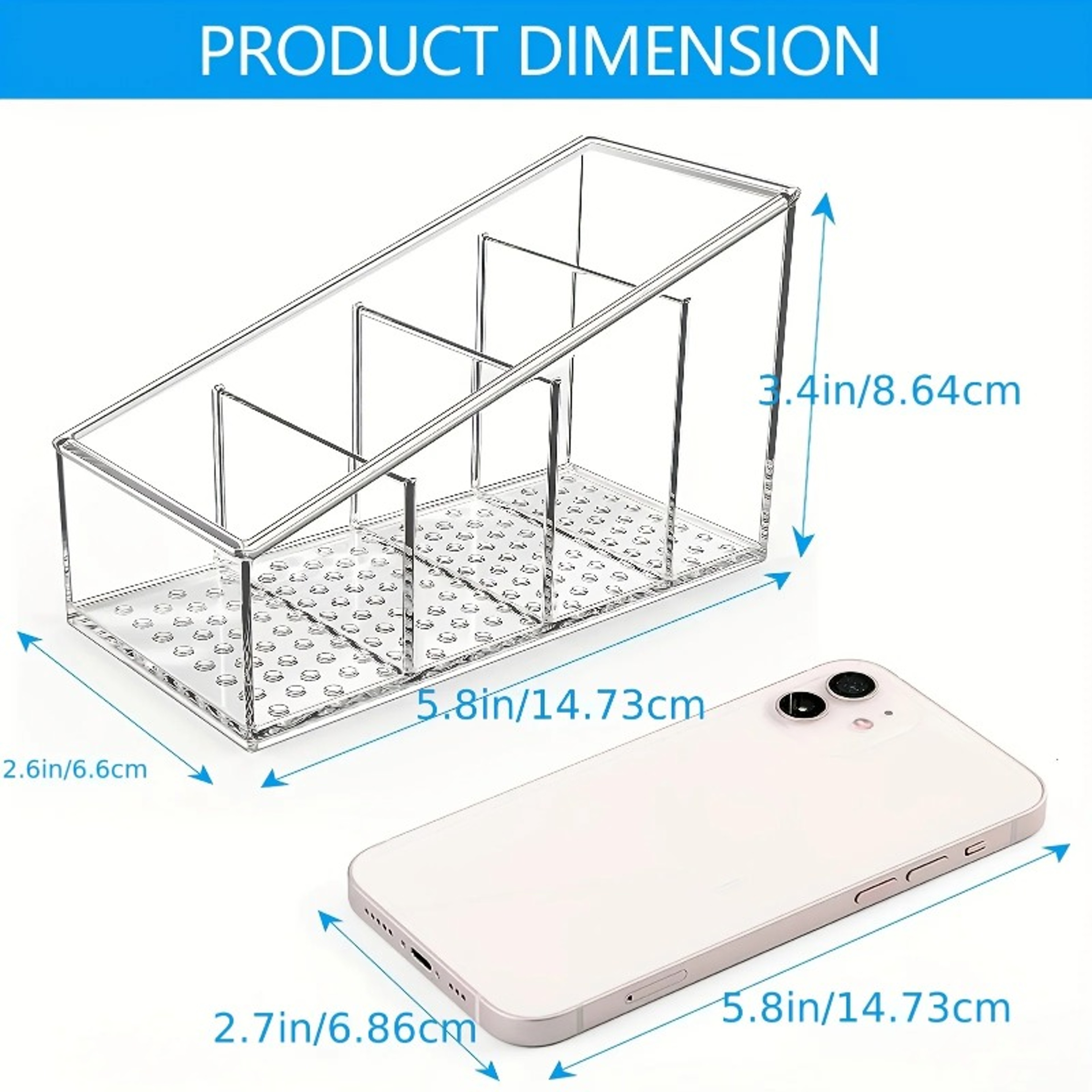 4 Compartment Remote Control Holder and Clear Desk Organizer for Home and Office – view 4