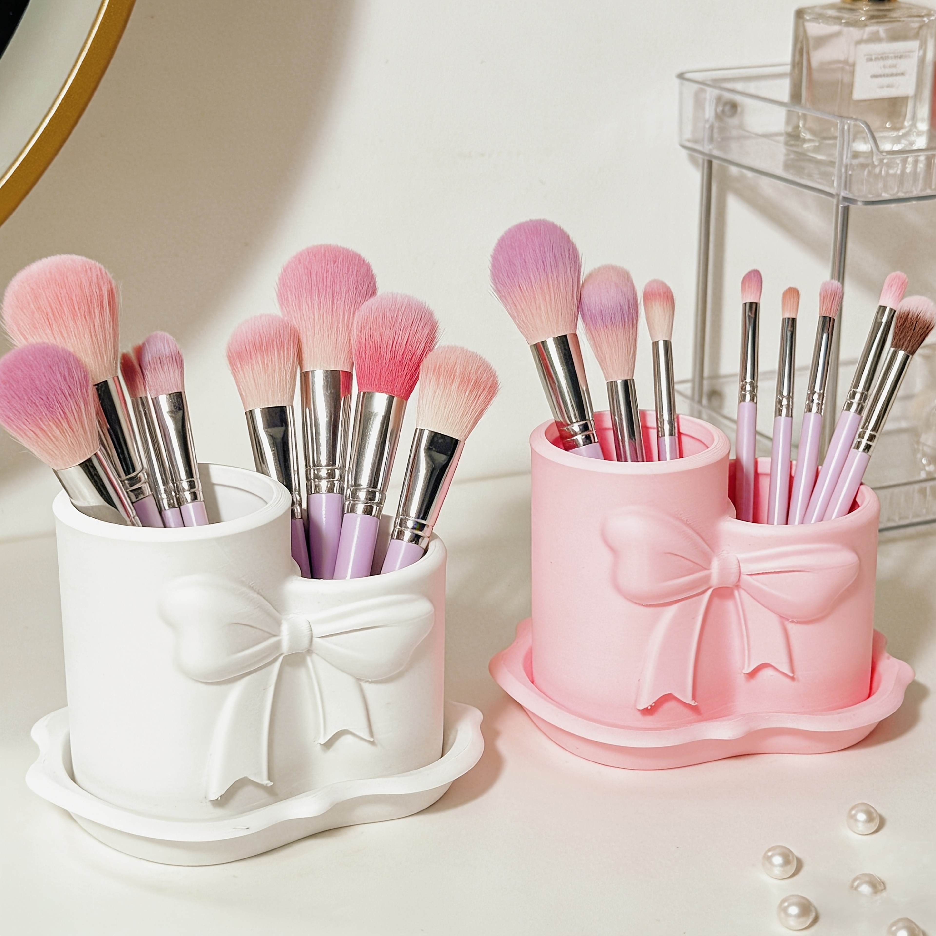 Bow Makeup Brush Holder And Coquette Vanity Organizer 1