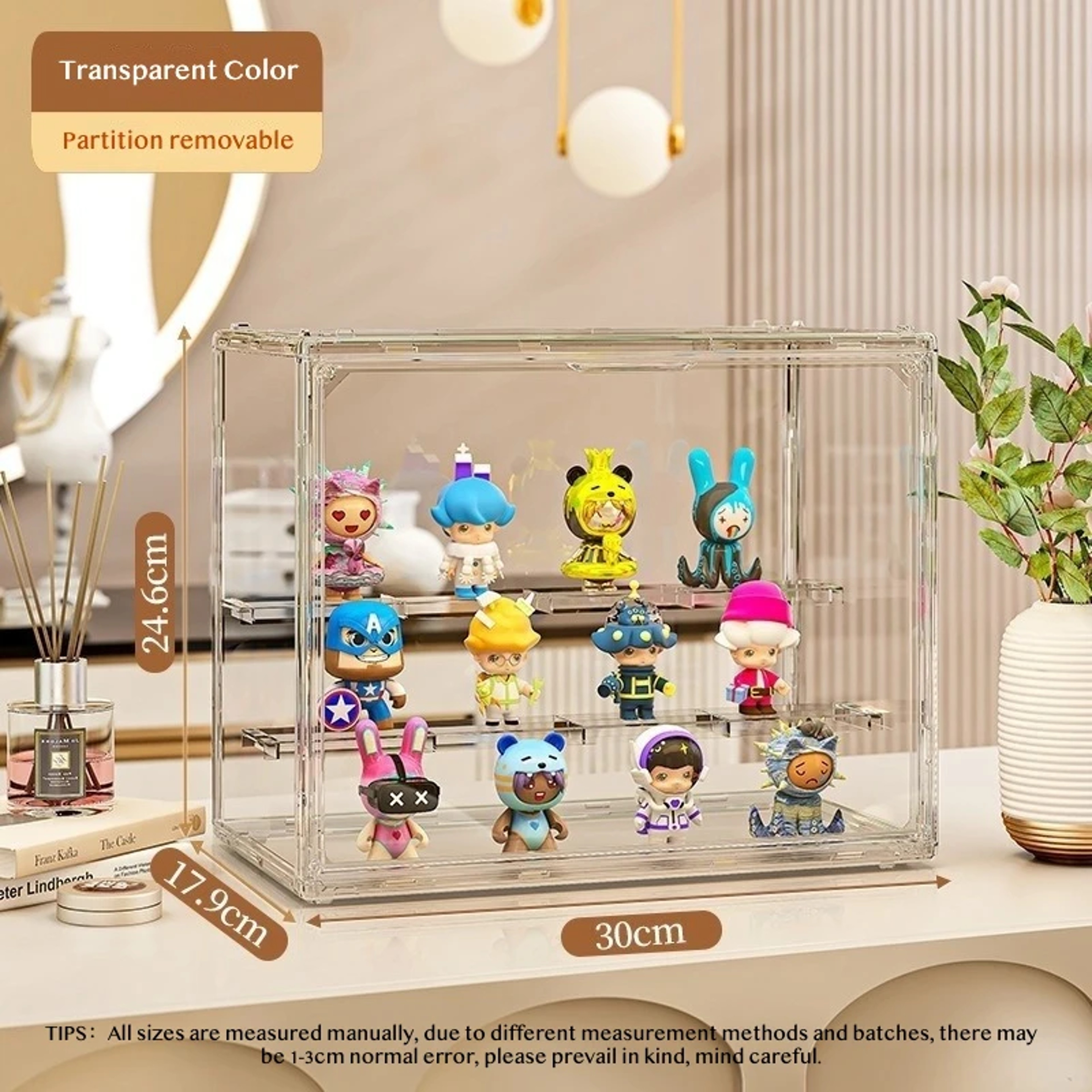 Large Capacity Acrylic Figure Display Case Clear Blind Box Organizer For Collectibles 6