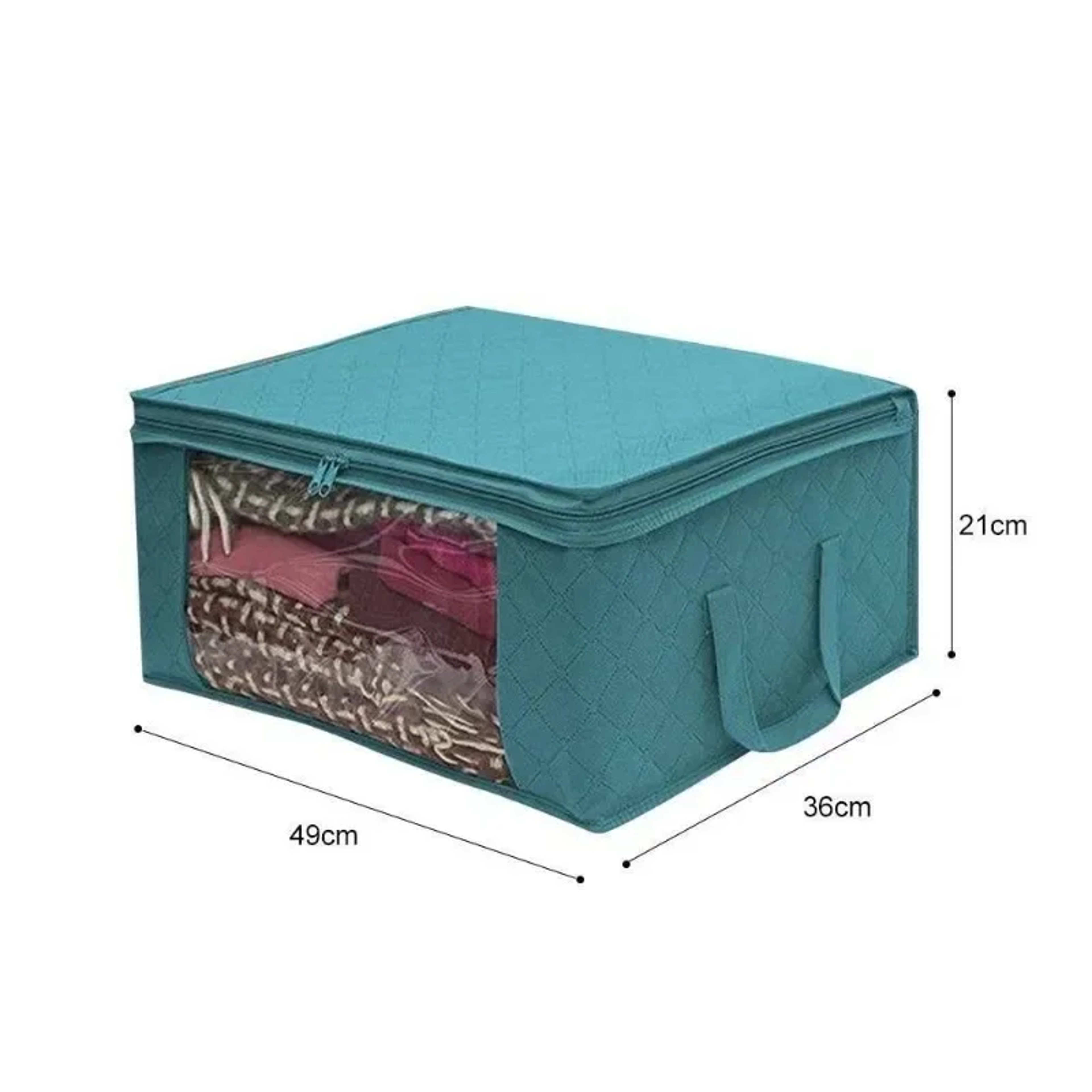 Foldable Clothes Storage Bag With Clear Window And Handles For Blankets Quilts And Closet Organizat 5