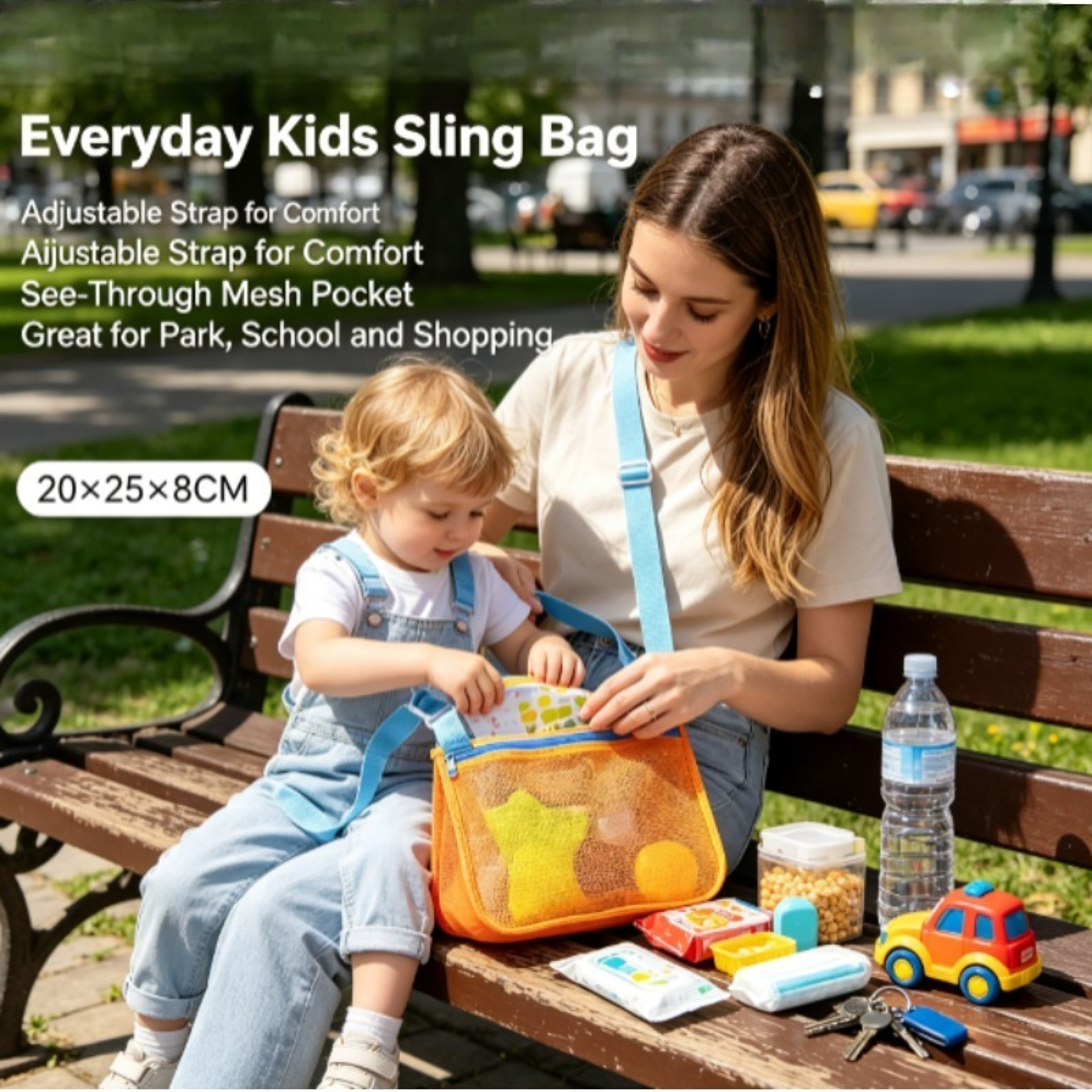 Kids Mesh Beach Bag With Drawstring Shoulder Strap For Toys And Shells 5