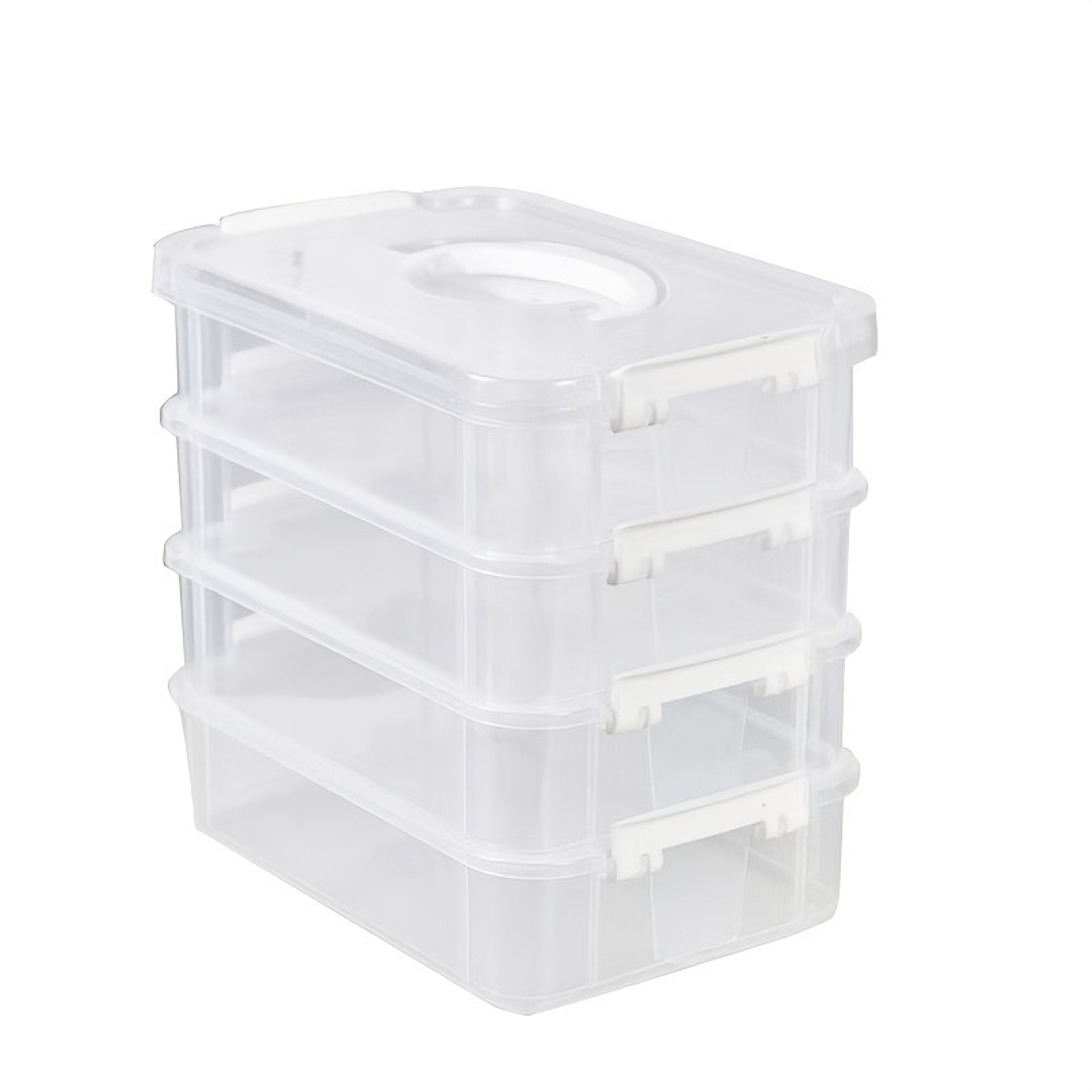 Extra Large 4 Tier Stackable Storage Box Clear Toy And Craft Organizer With Lid 6