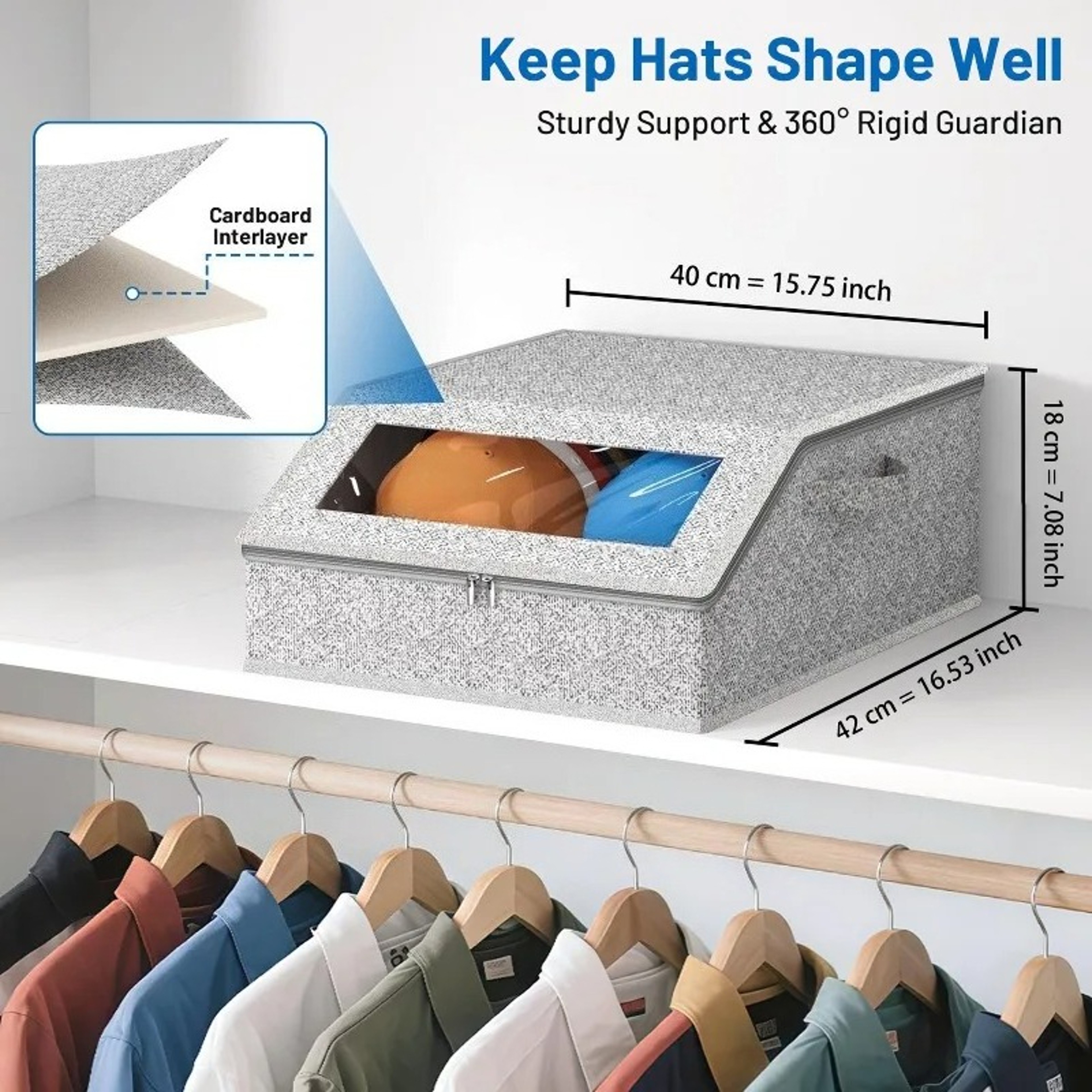 24 Cap Baseball Cap Organizer Foldable Dustproof Hat Storage Box For Closet 3