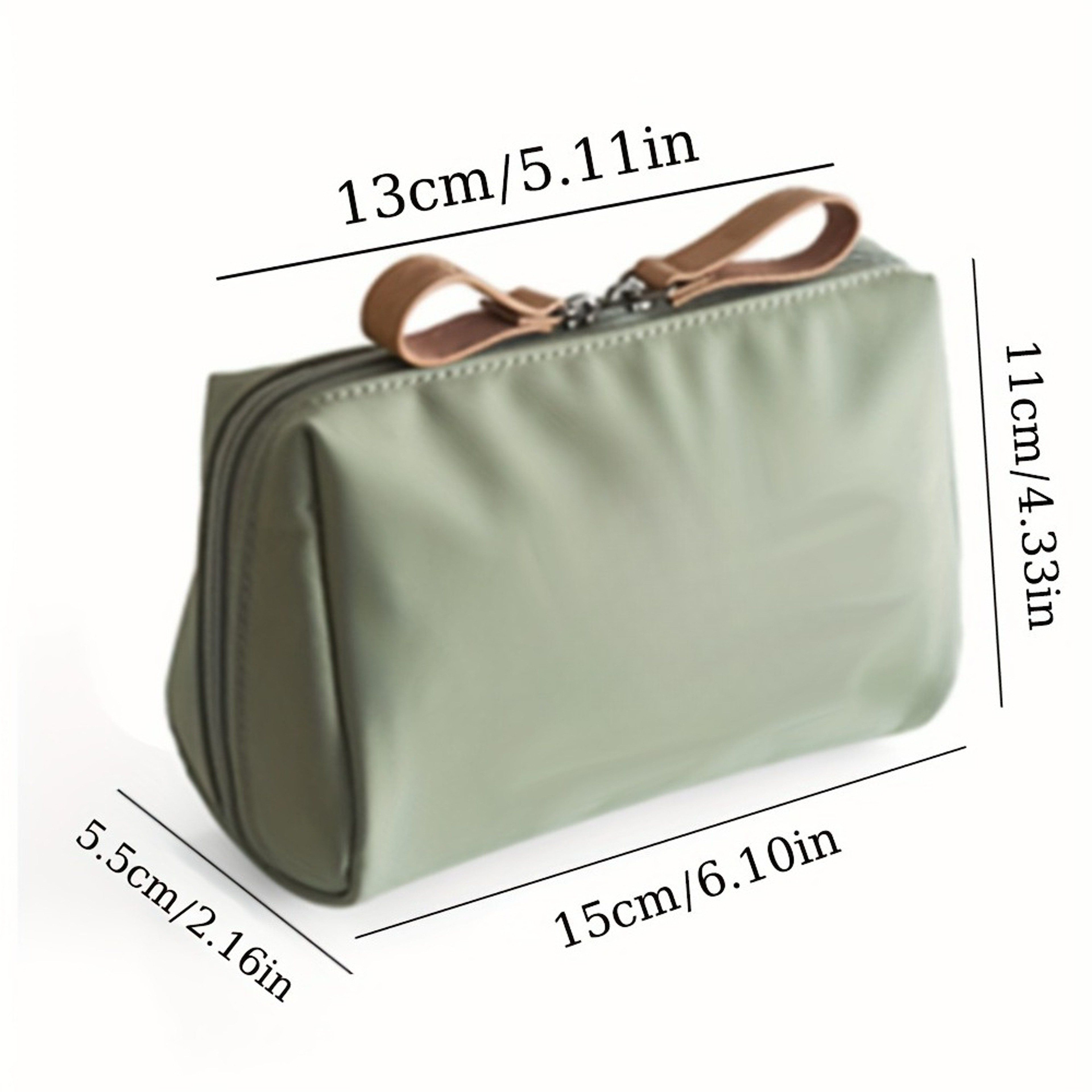 Double Zipper Travel Makeup Bag Large Capacity Cosmetic Organizer With Gold Tone Hardware 3