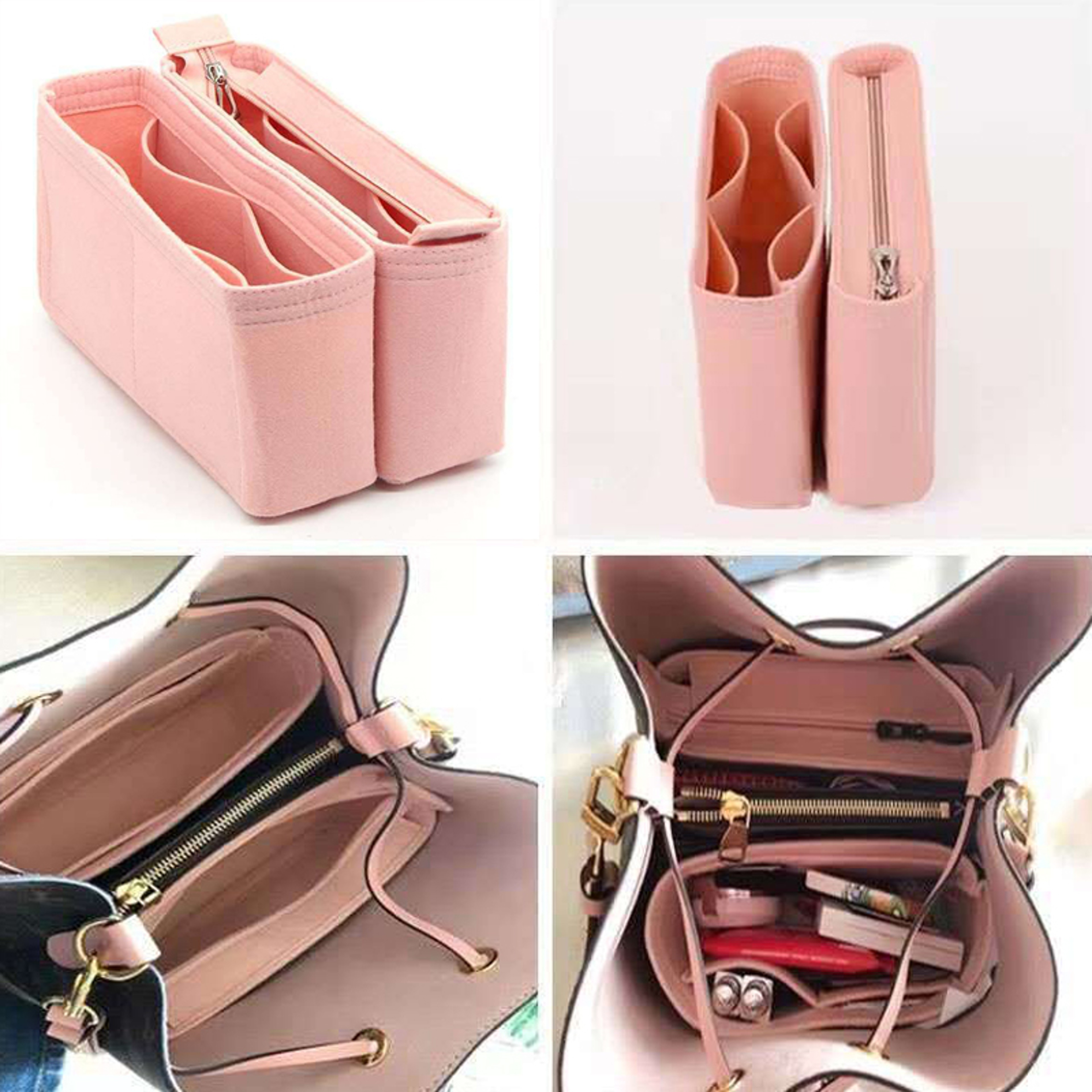 Neo Noe Felt Purse Organizer Insert Multi Pocket Handbag Liner 3