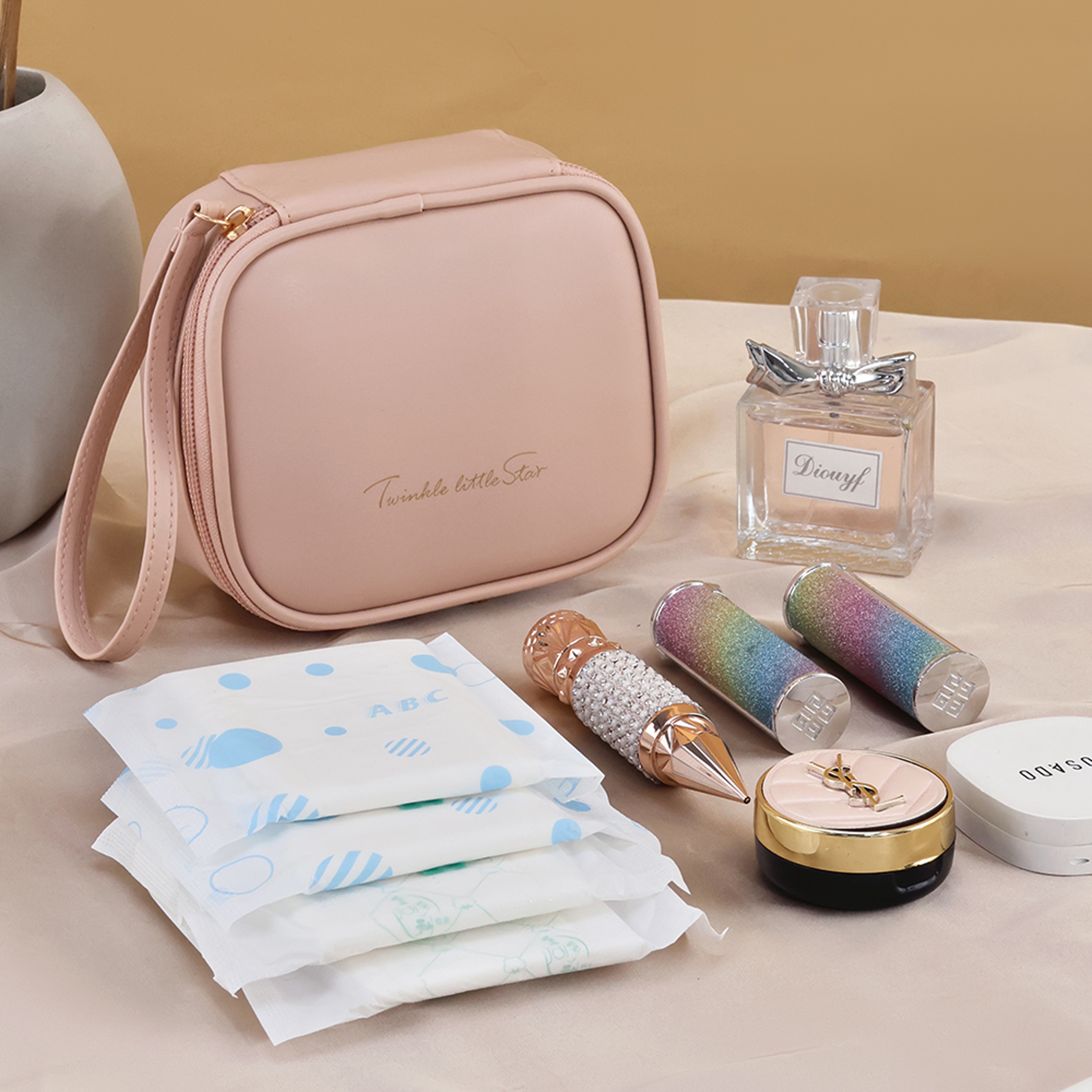 Waterproof Sanitary Pad Pouch Portable PU Makeup Bag and Travel Organizer – view 6