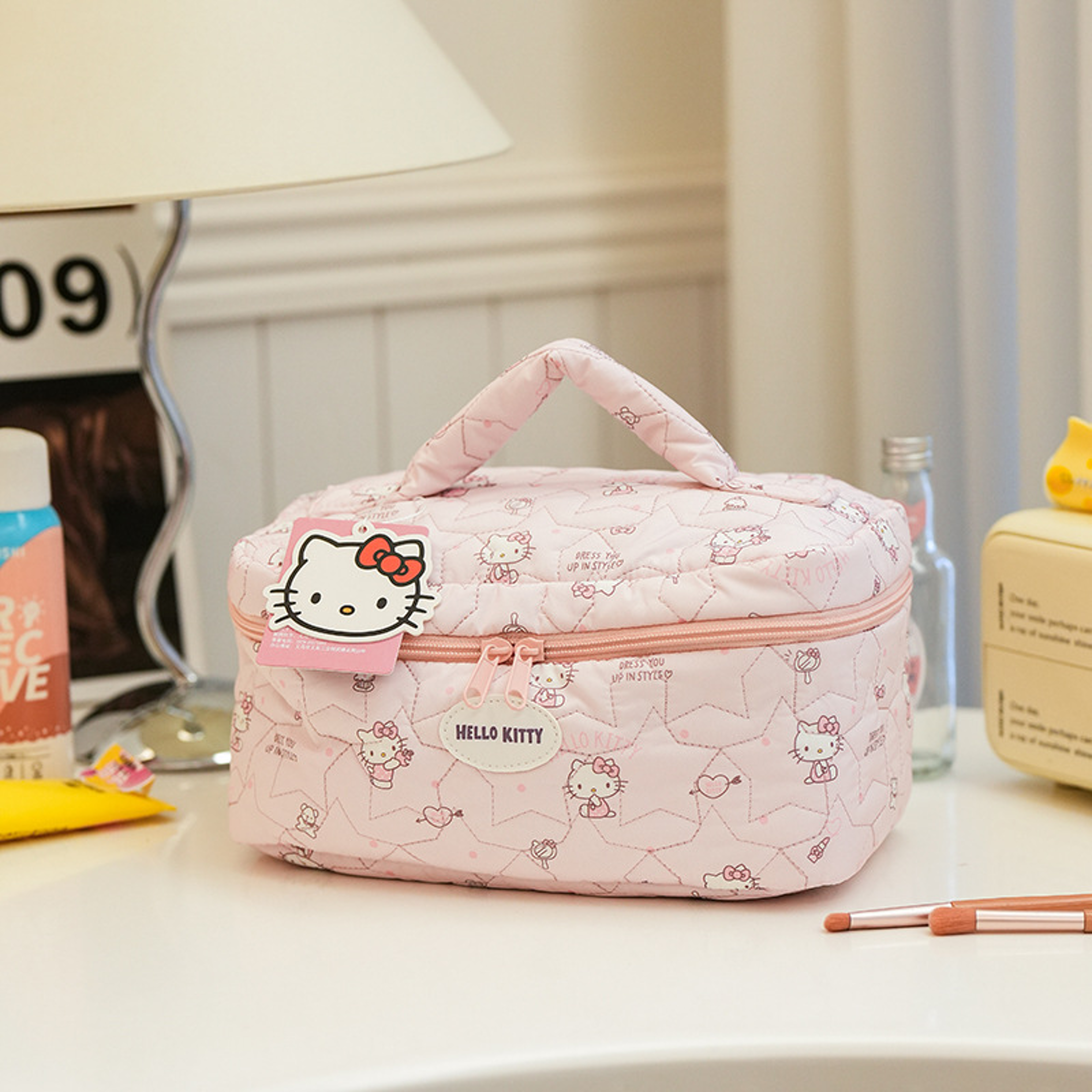 Cute Cinnamoroll Quilted Makeup Bag Portable Travel Cosmetic Organizer 9