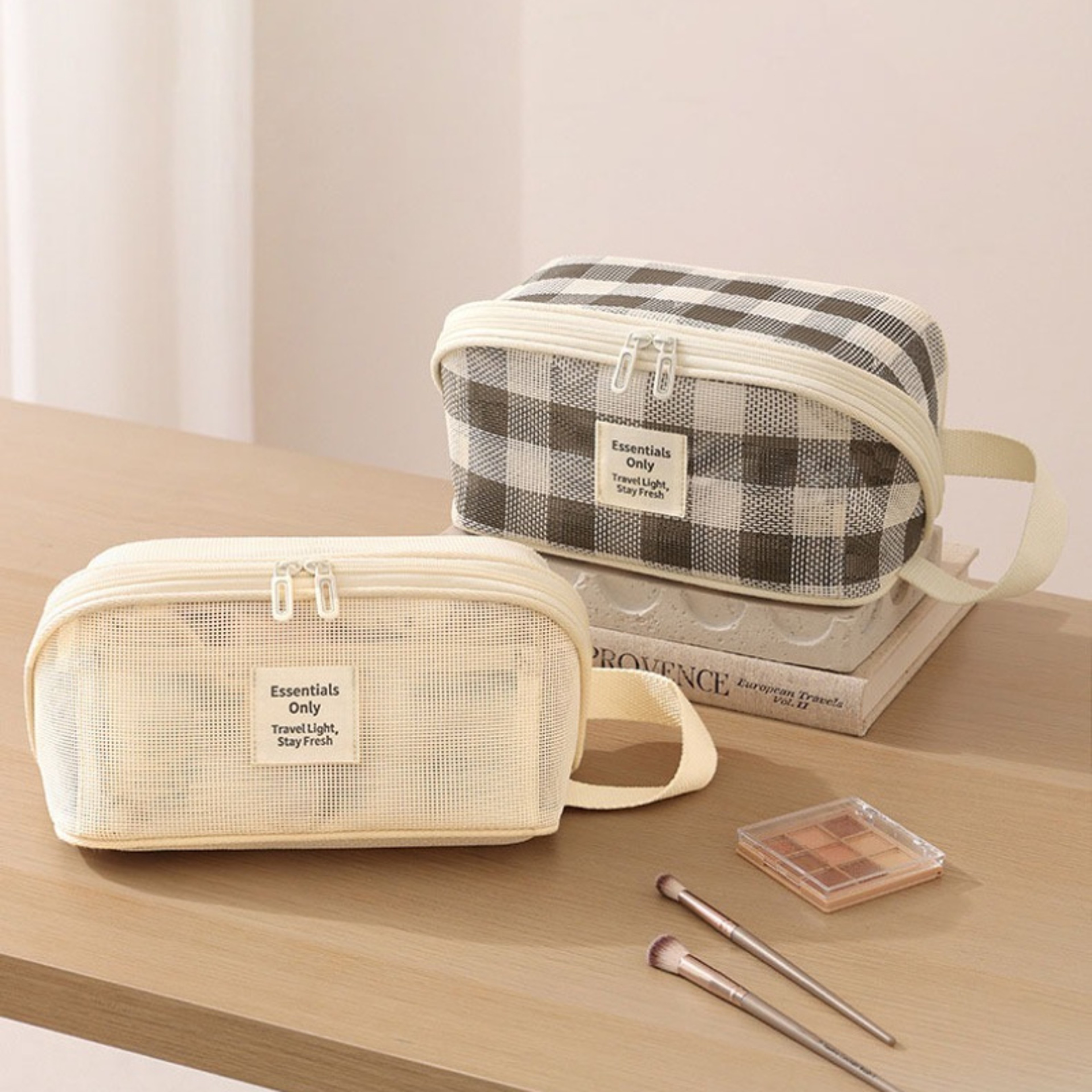 Large Capacity Mesh Makeup Bag Travel Cosmetic Organizer And Toiletry Pouch 5