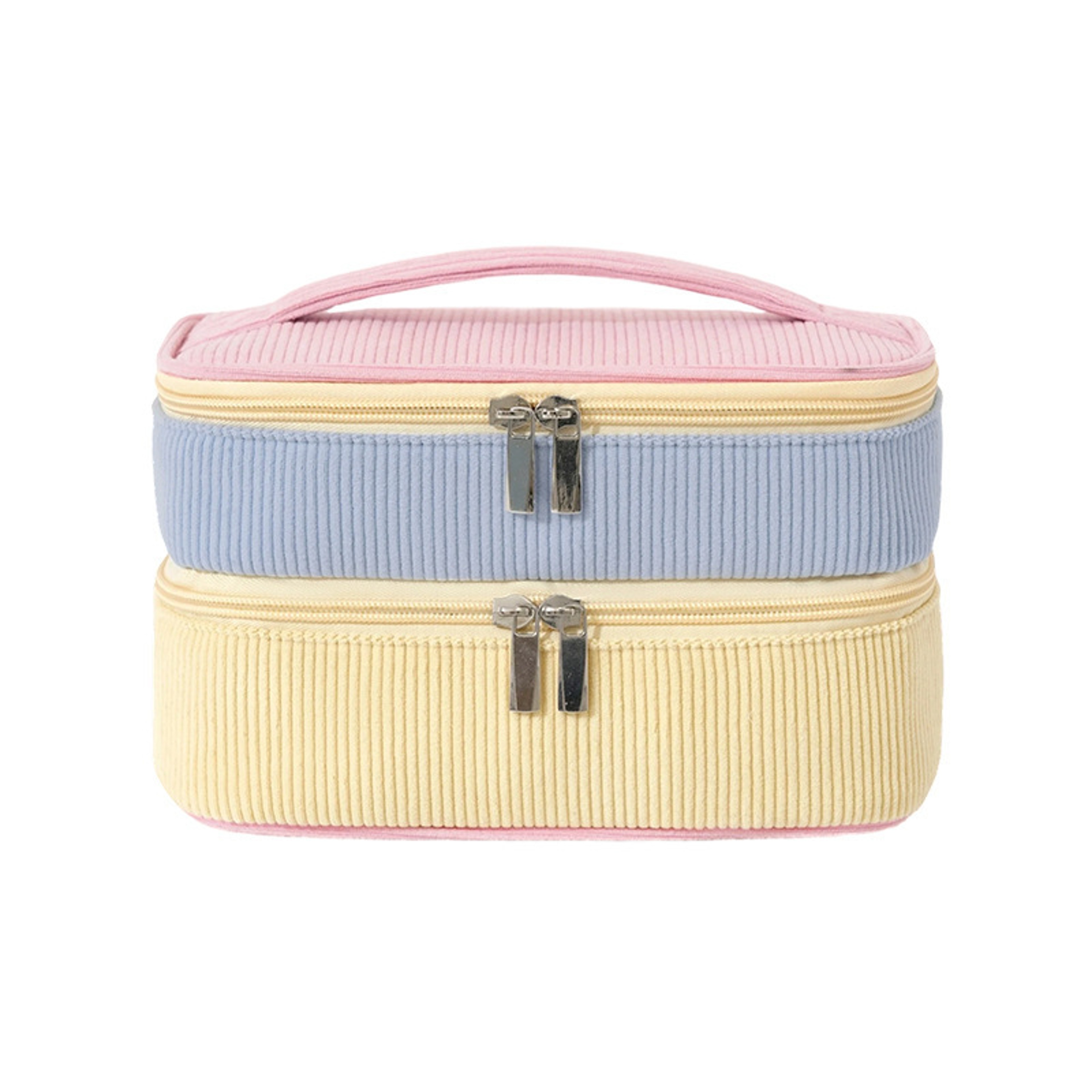 Double Layer Travel Makeup Bag Large Capacity PU Cosmetic Organizer 6
