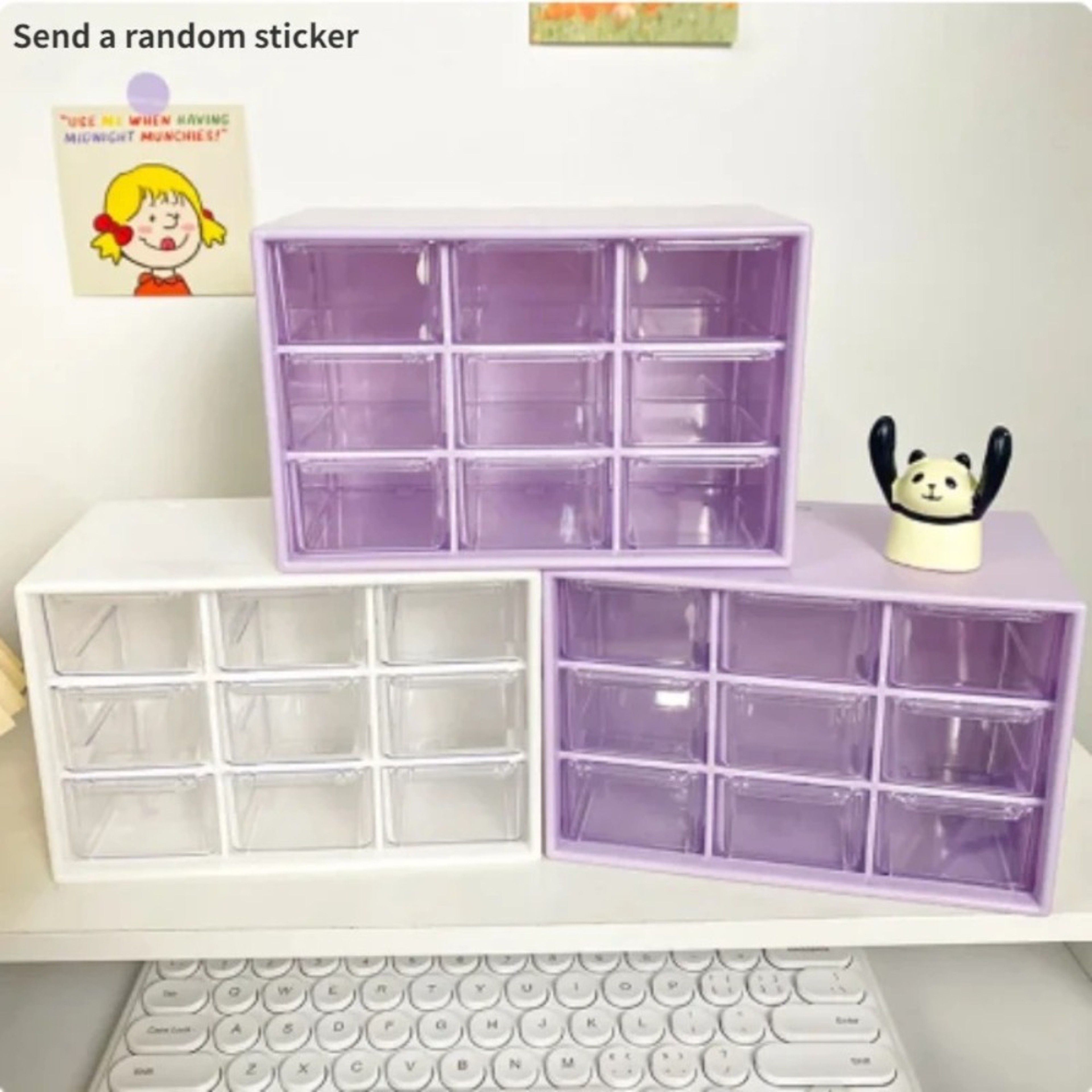 9 Drawer Mini Desk Organizer with Clear Drawers and Wall Mounted Storage – view 4