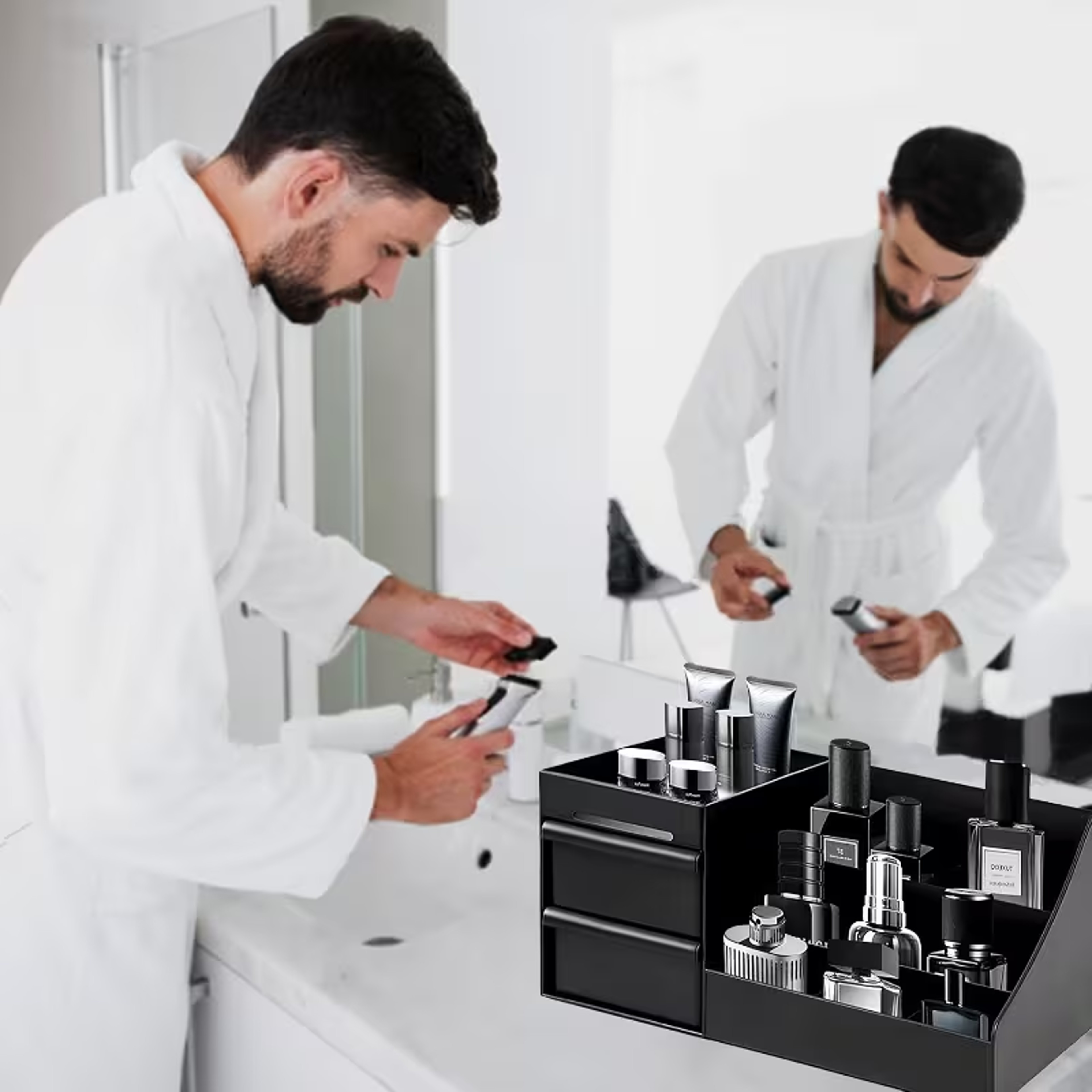 Mens Perfume Organizer With Drawers For Cologne Skincare And Toiletries 2