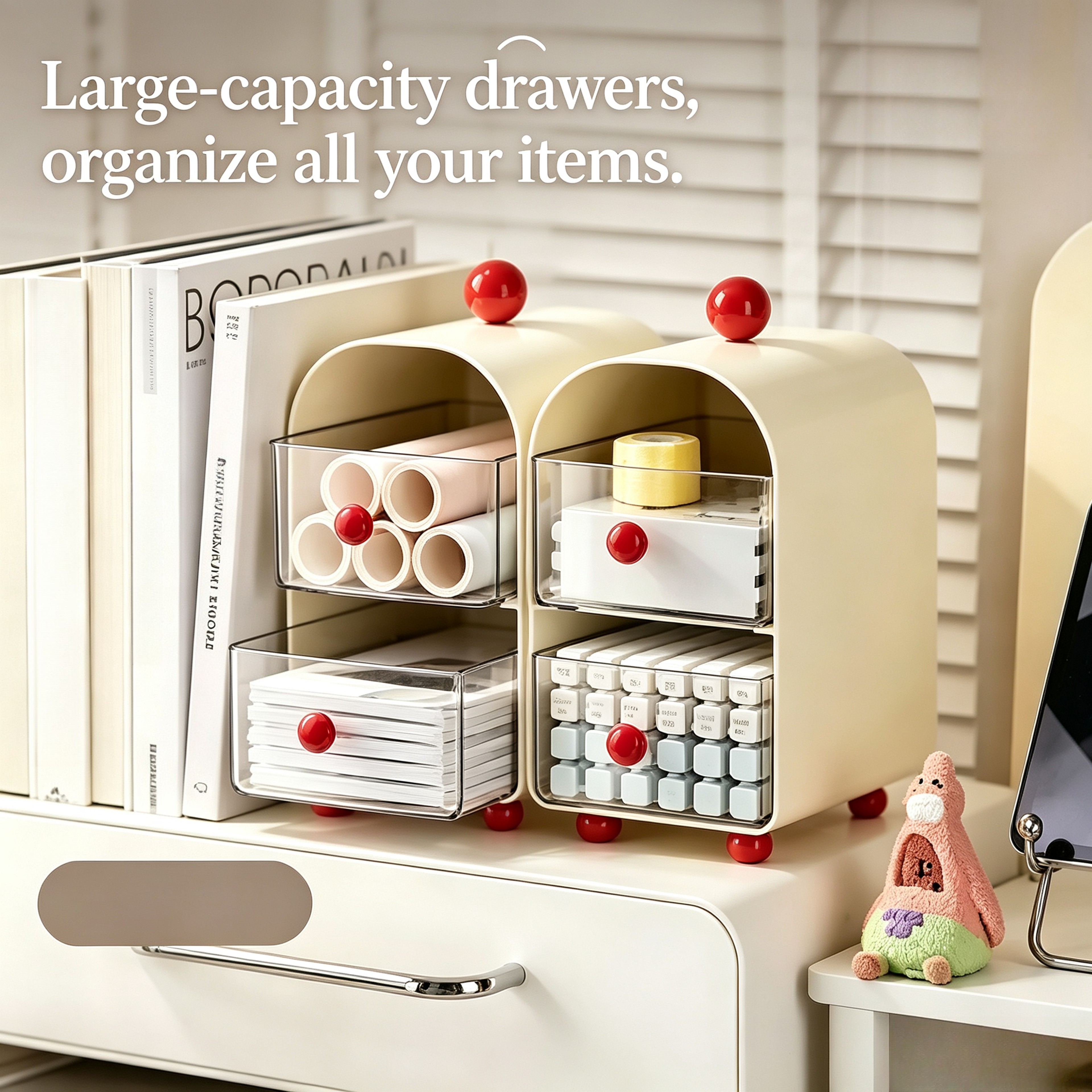 Clear 2 Drawer Desktop Organizer Tea Bag Storage Box For Home And Office 4