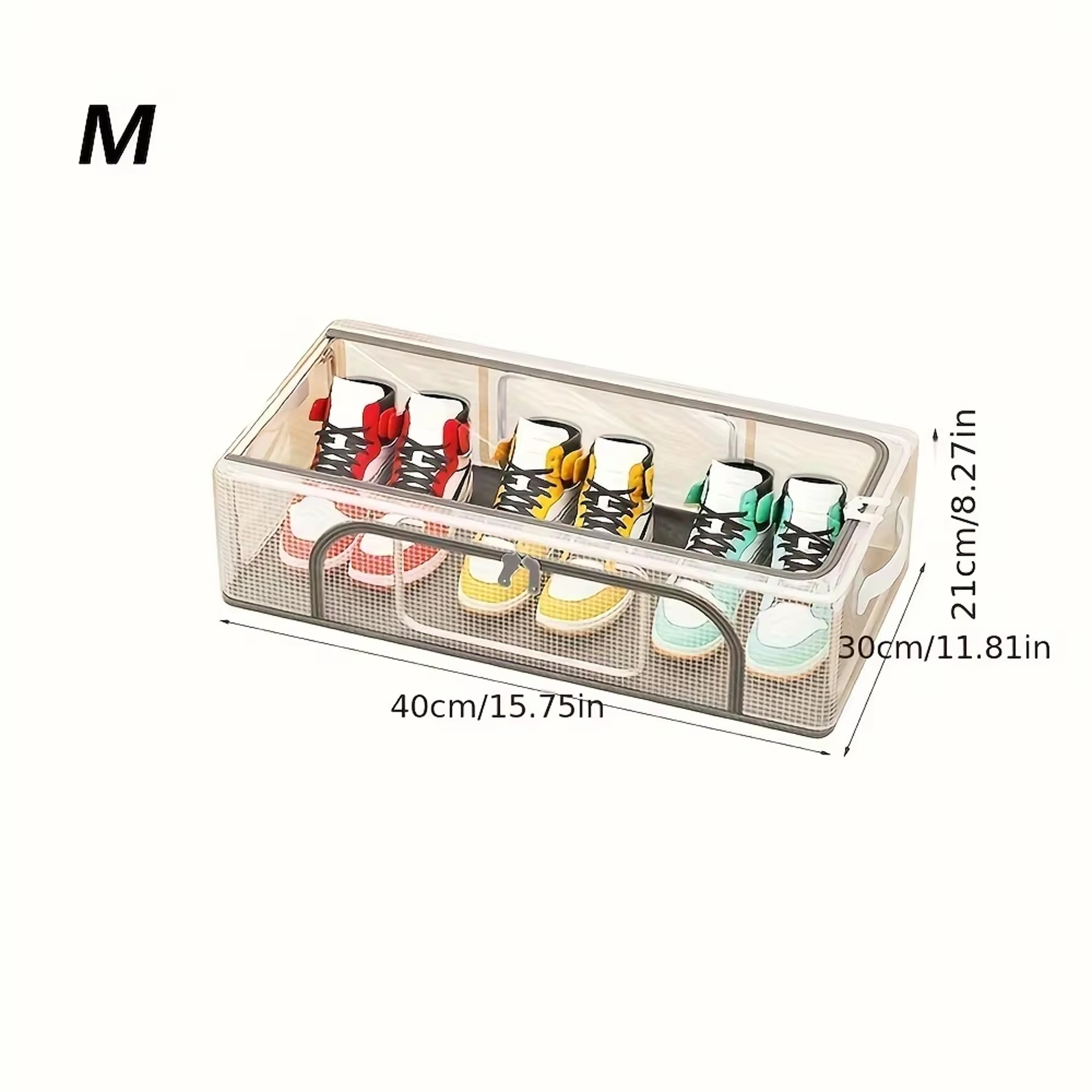 Foldable Under Bed Shoe Storage Organizer With Clear Window 7