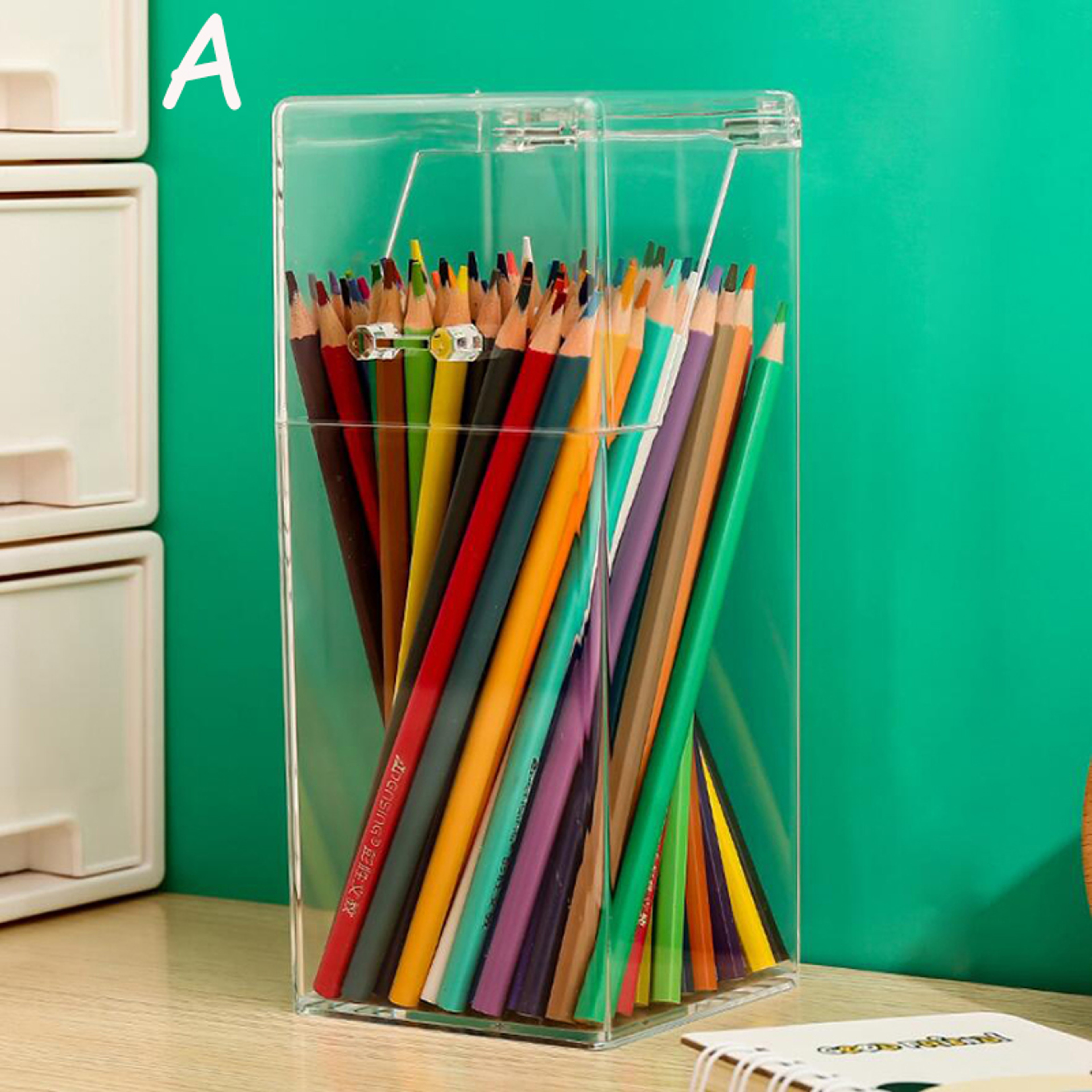 Clear Acrylic Makeup Brush Holder And Pen Organizer With Dustproof Lid 8
