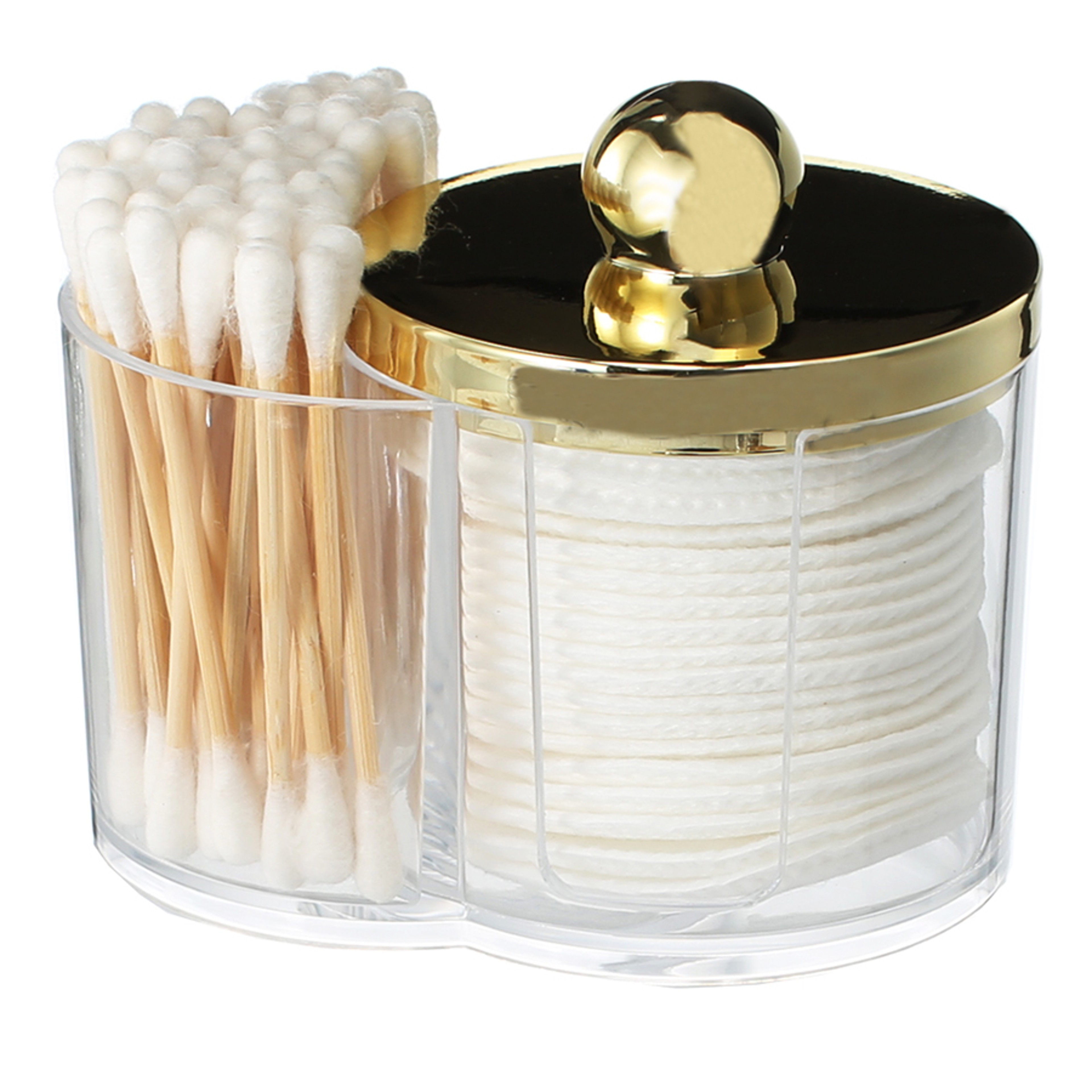 Clear Qtip Holder Cotton Swab Organizer For Bathroom Vanity Storage 0