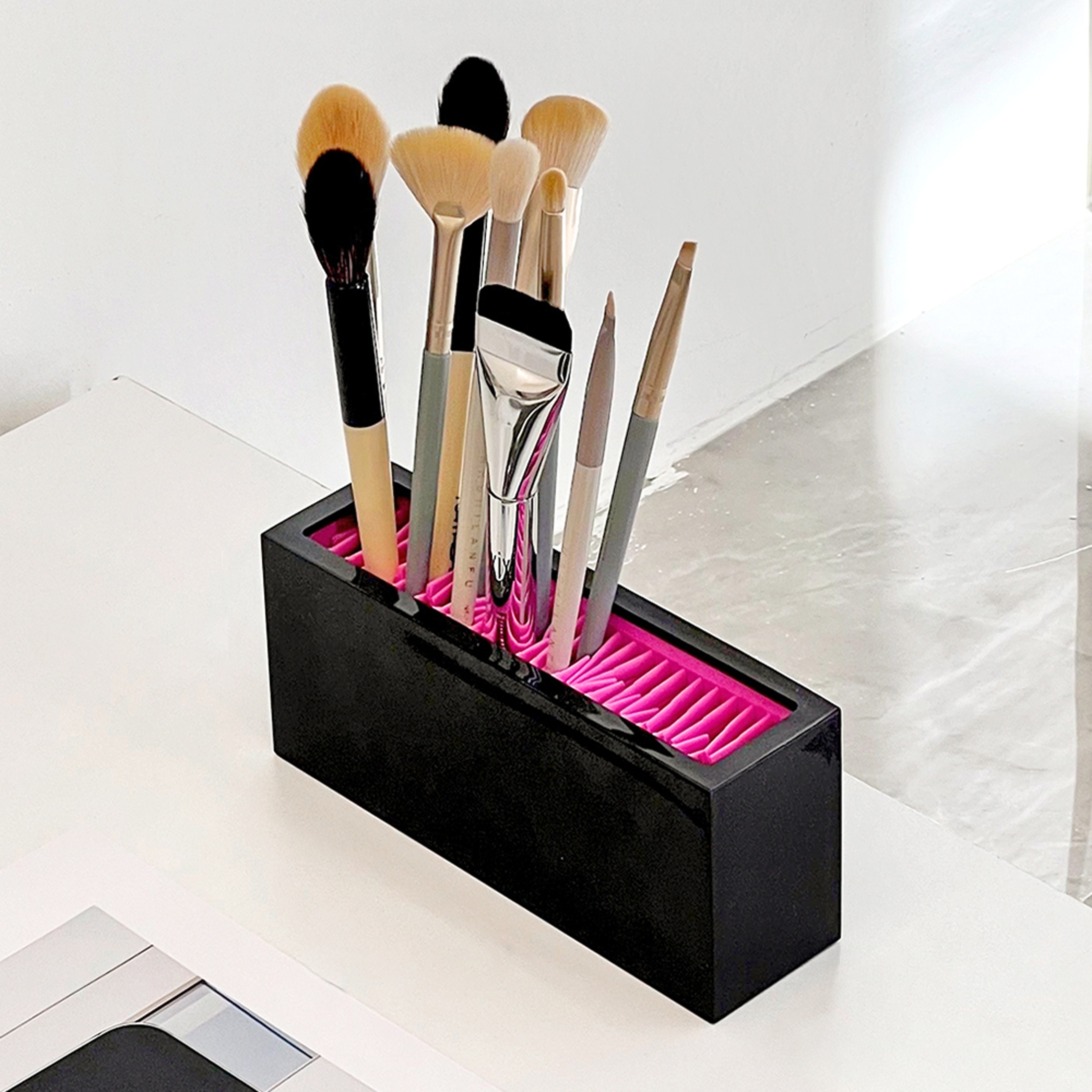 Silicone Makeup Brush Holder Organizer And Air Drying Rack For Vanity 1