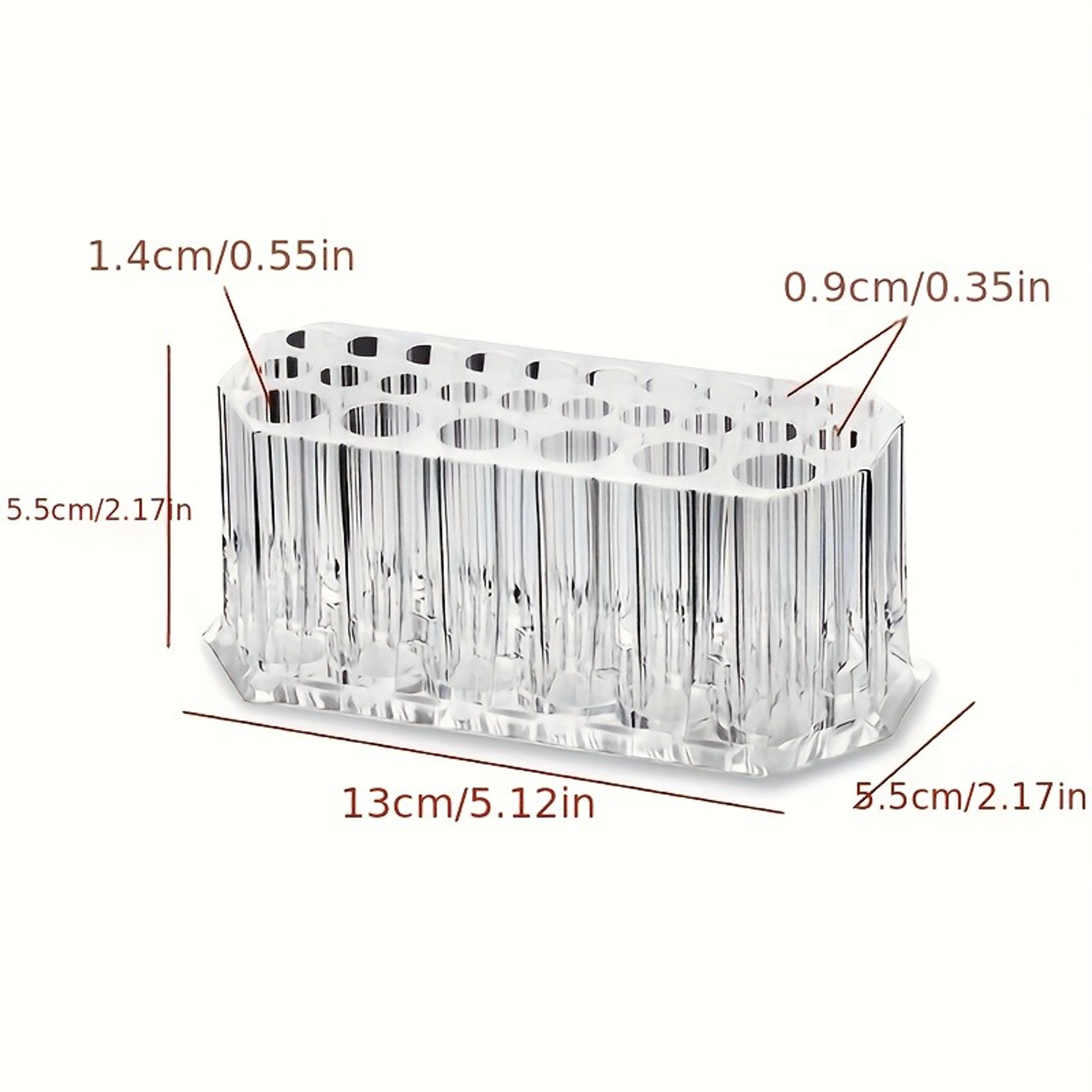 Makit Clear Acrylic Nail Brush Holder Large Capacity Nail Tool Organizer 2