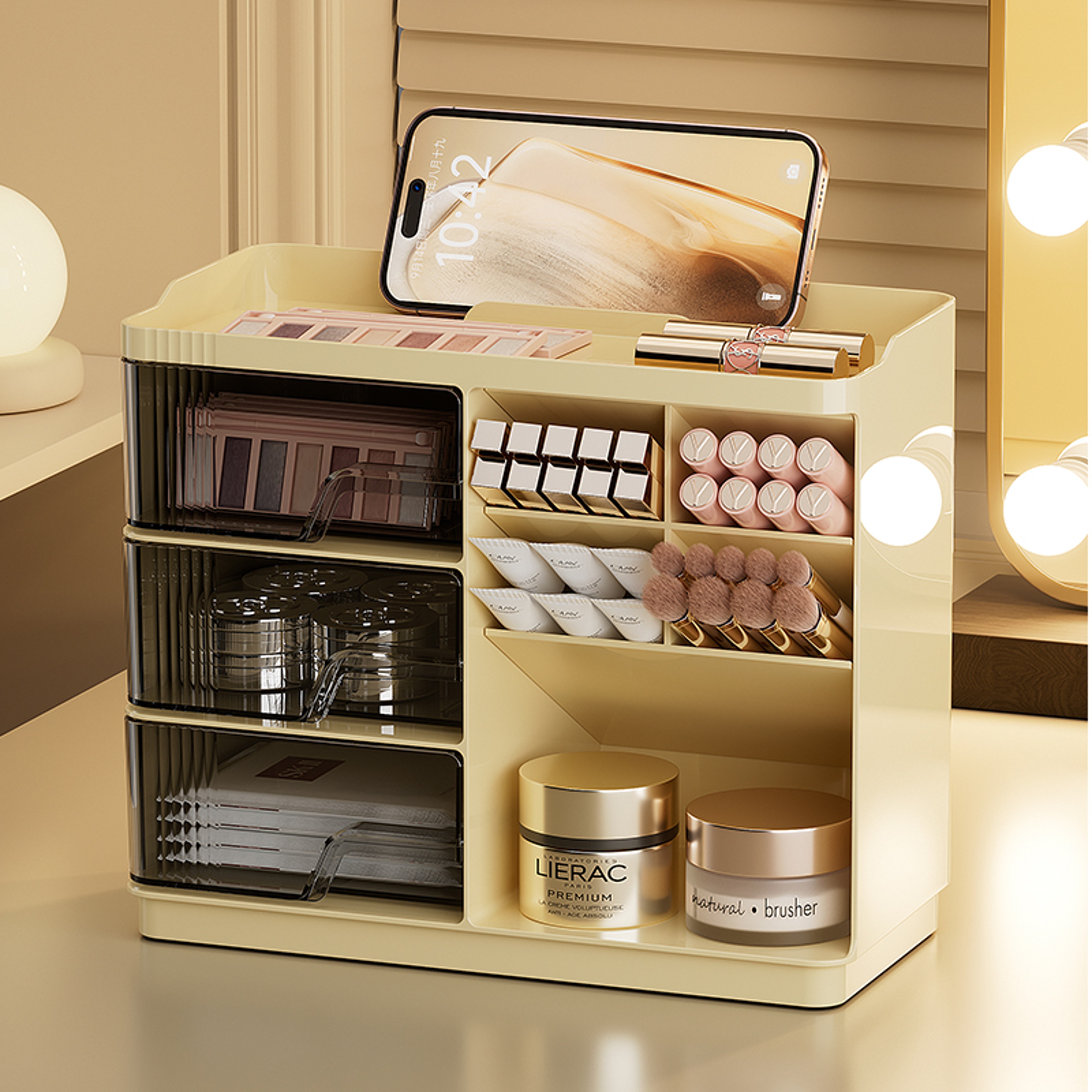 Spacious Makeup Organizer With Drawers And Cosmetic Storage Display Case 1
