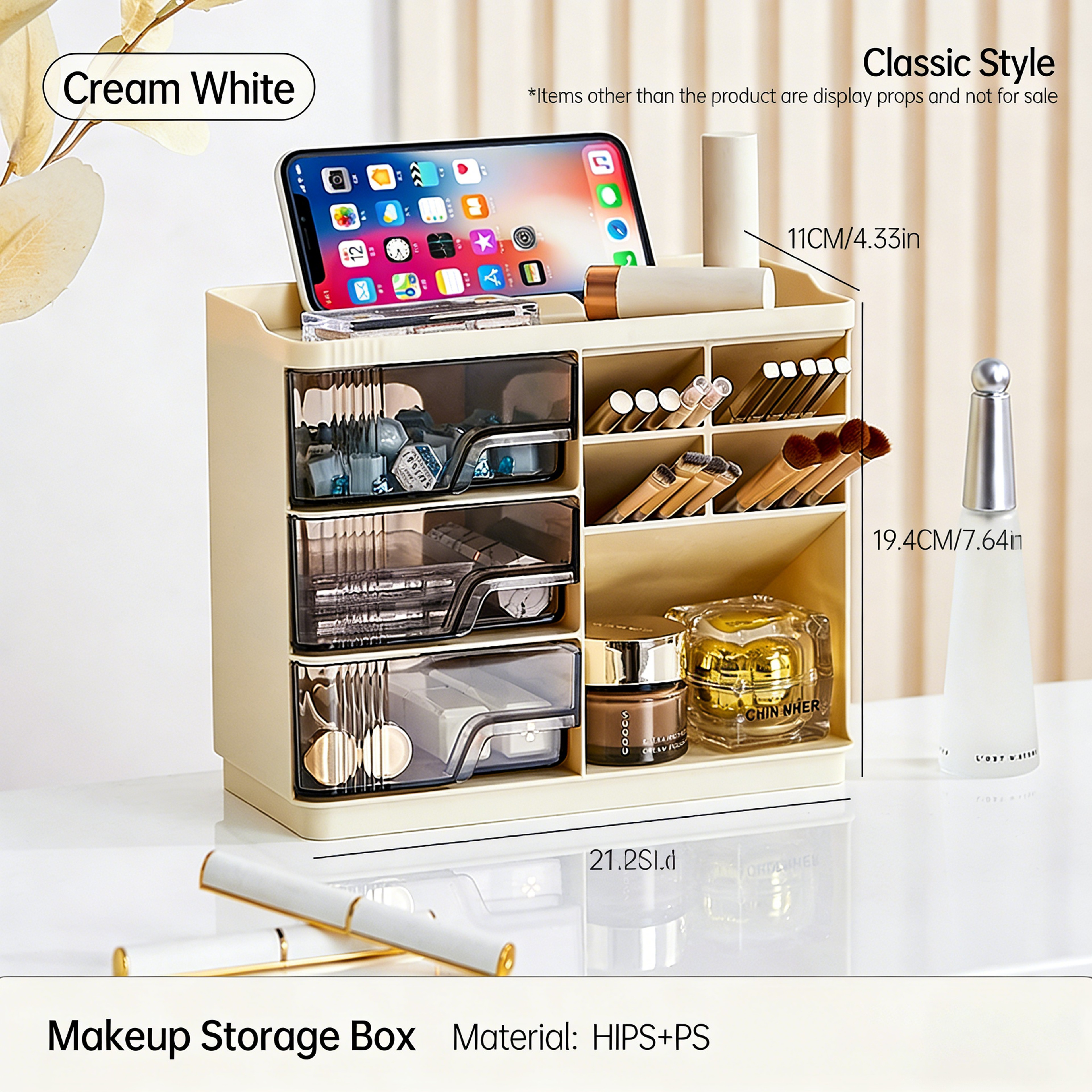 Spacious Makeup Organizer With Drawers And Cosmetic Storage Display Case 7