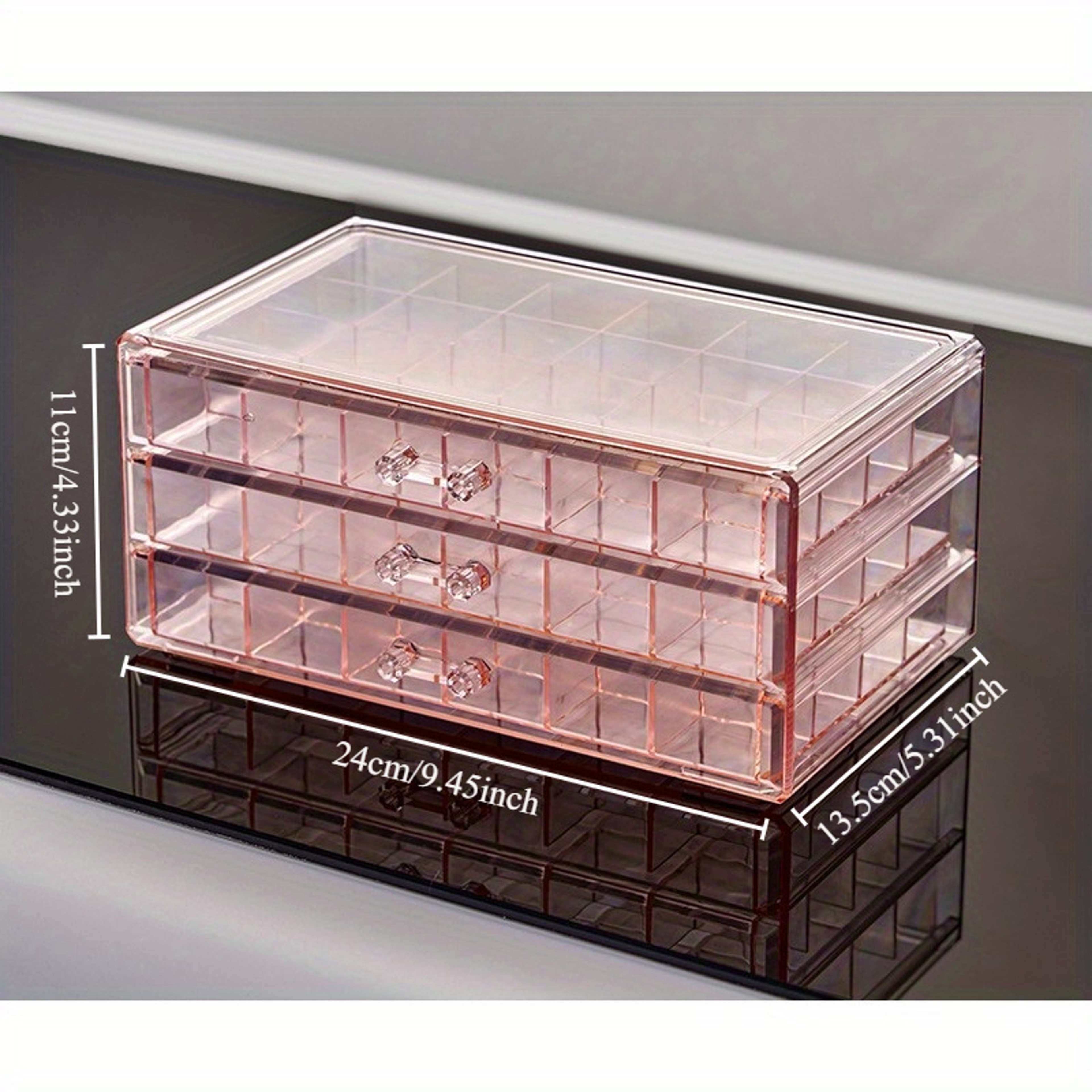 Clear Acrylic Jewelry Organizer With Drawers For Rings Earrings And Necklaces 3