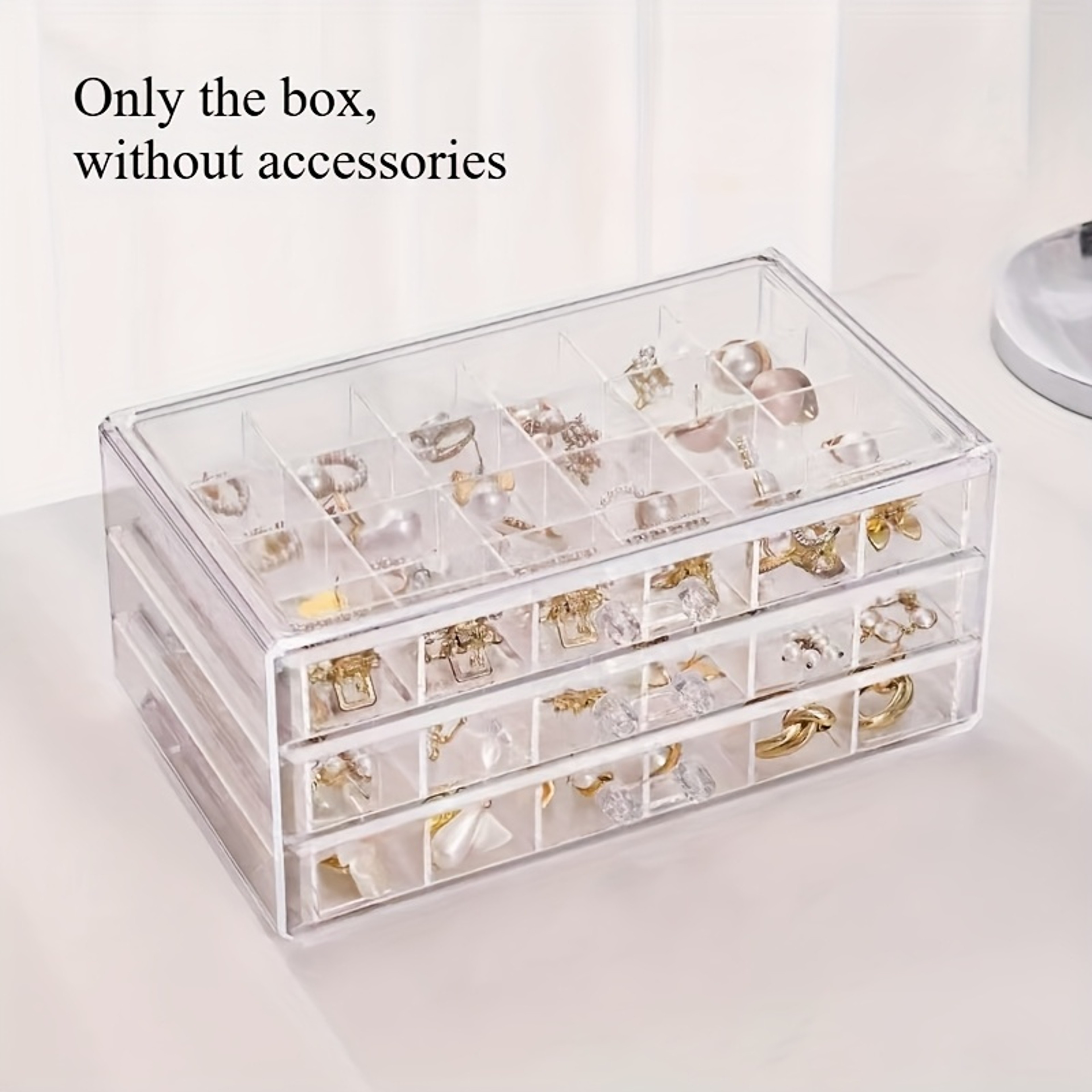 Clear Acrylic Jewelry Organizer With Drawers For Rings Earrings And Necklaces 7