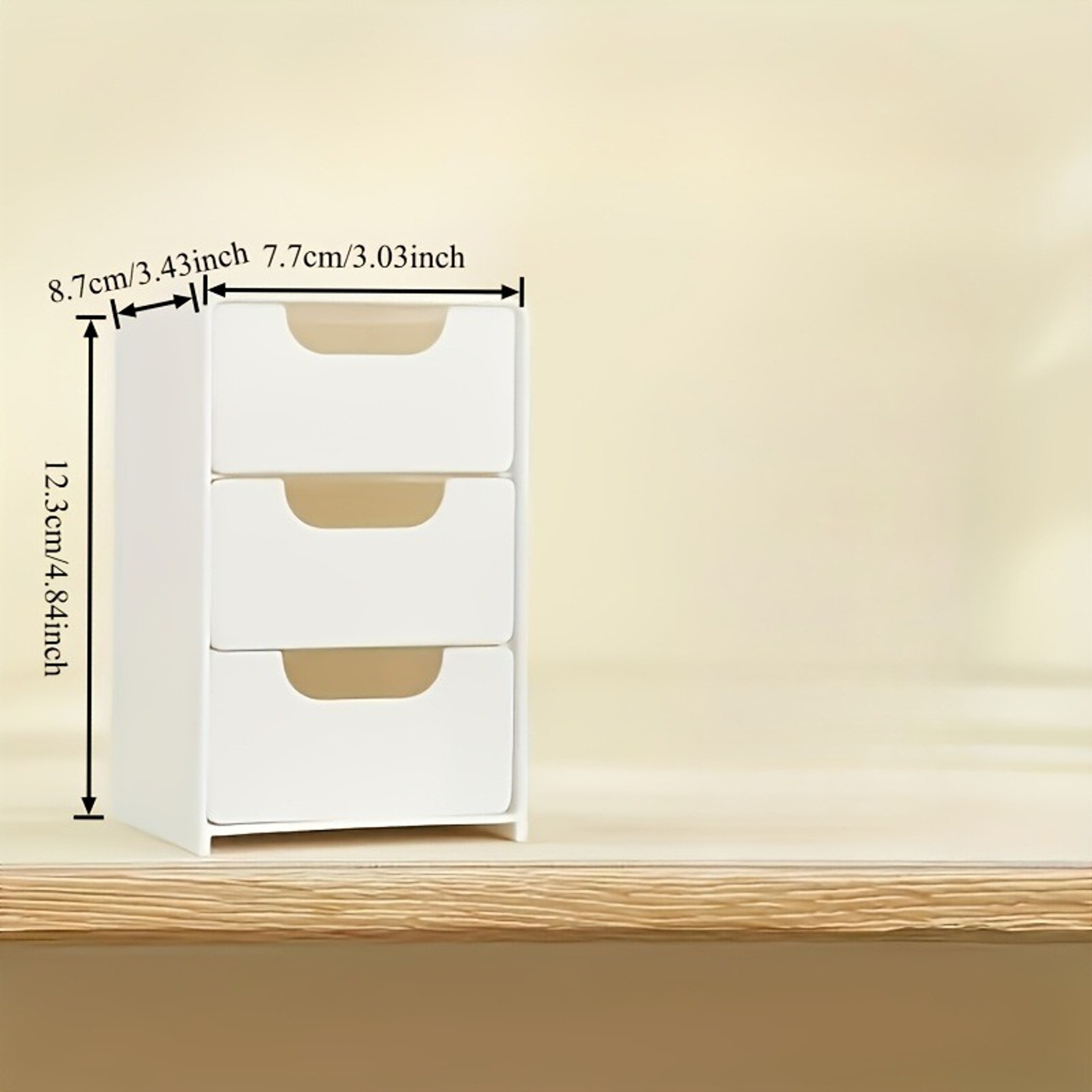 3 Drawer Desktop Storage Organizer Stackable Small Desk Organizer Box – view 6