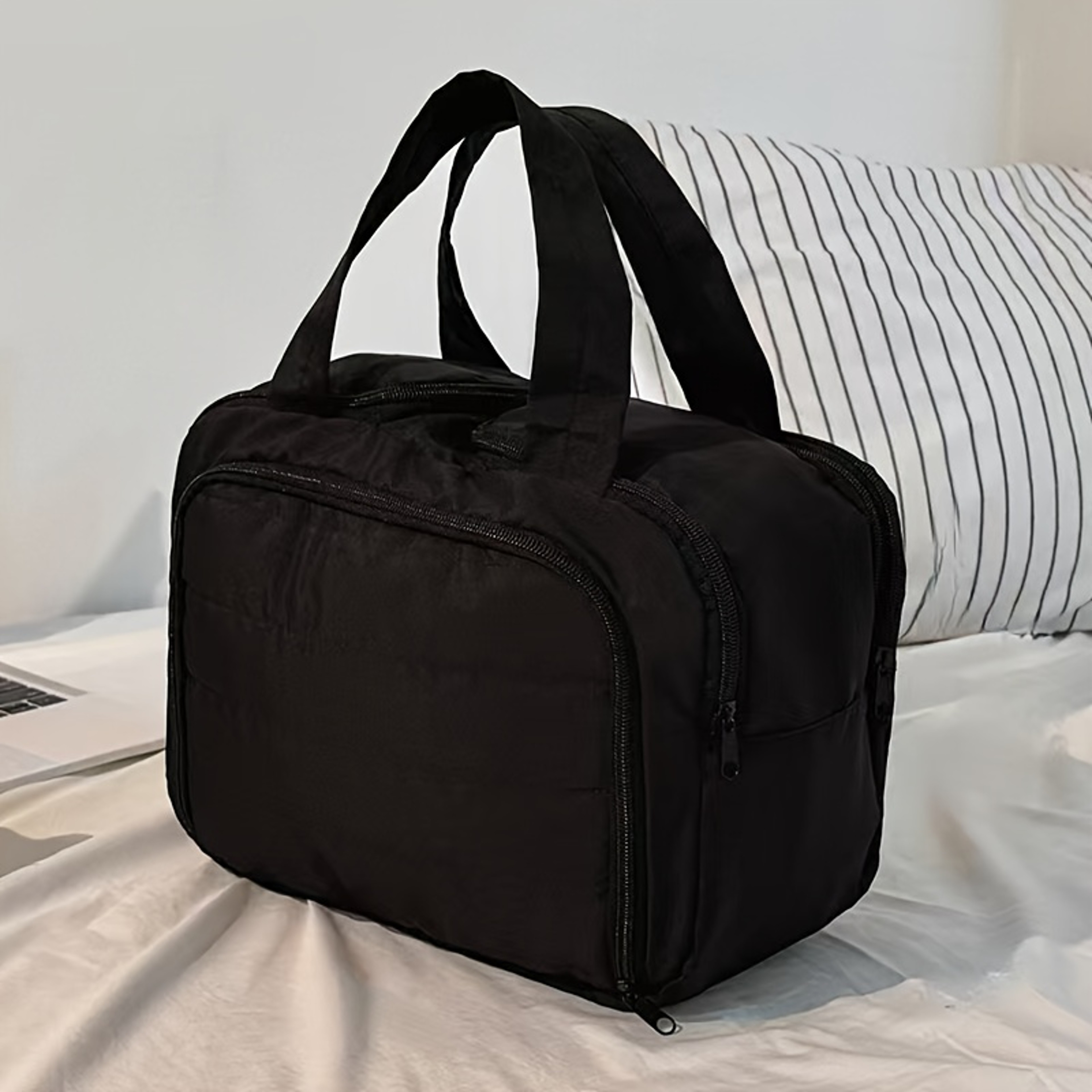 Large Capacity Travel Makeup Bag With Multi Compartment Toiletry Organizer 8