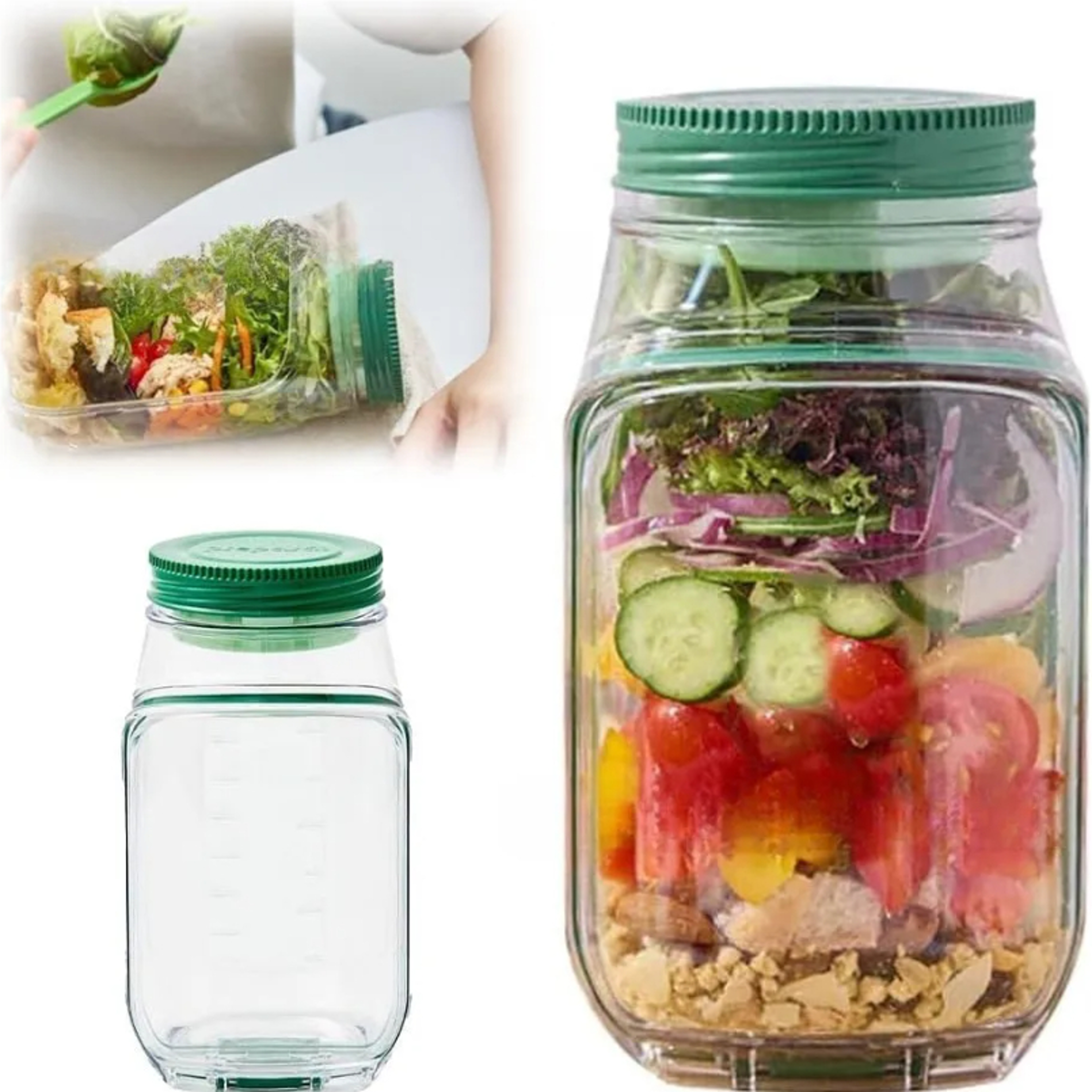 Portable Salad Pod Meal Prep Container with Freshness Separating Design – view 2