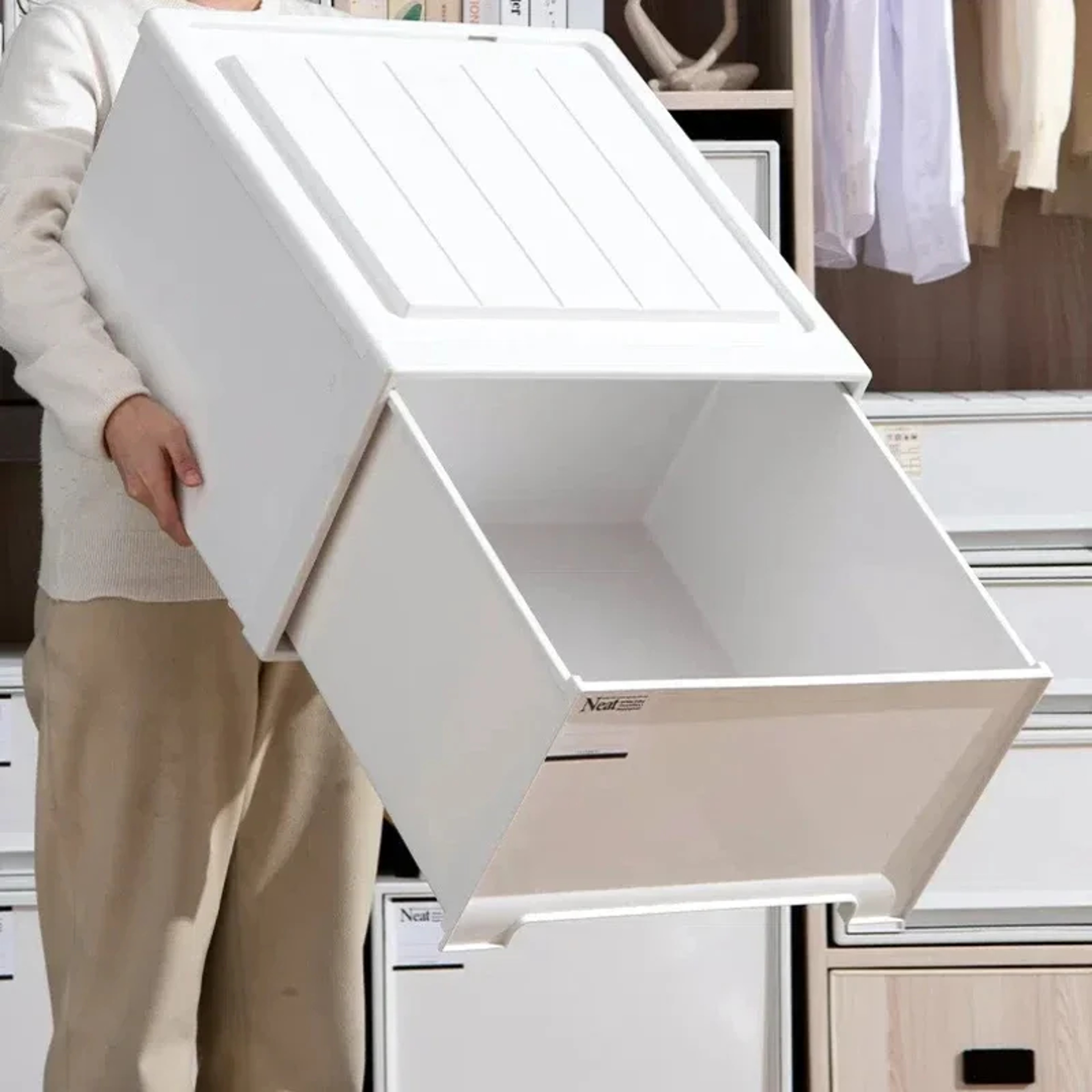 Stackable Drawer Storage Box Space Saving Closet And Wardrobe Organizer 2