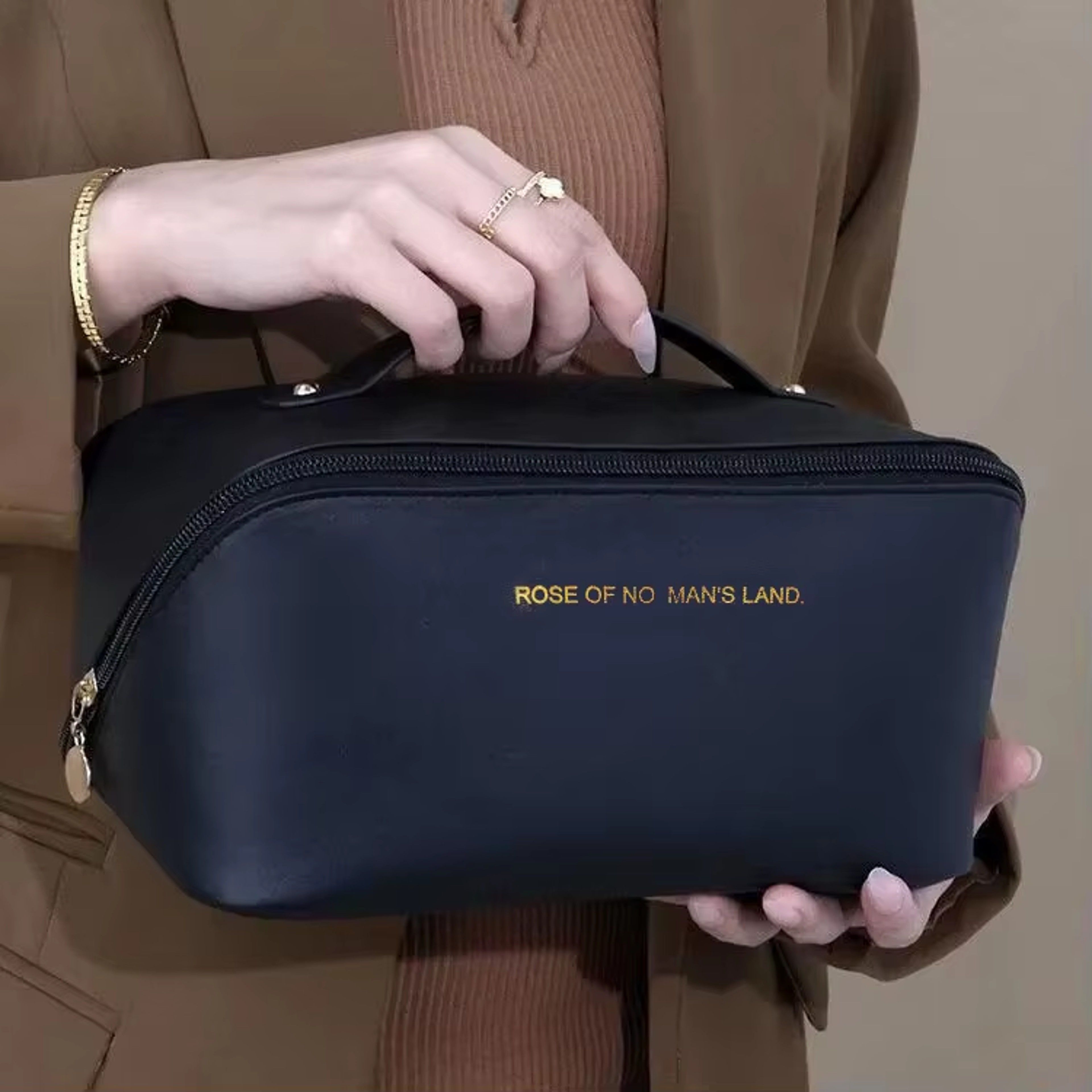 Luxury PU Leather Travel Makeup Bag Large Capacity Cosmetic Organizer – view 8