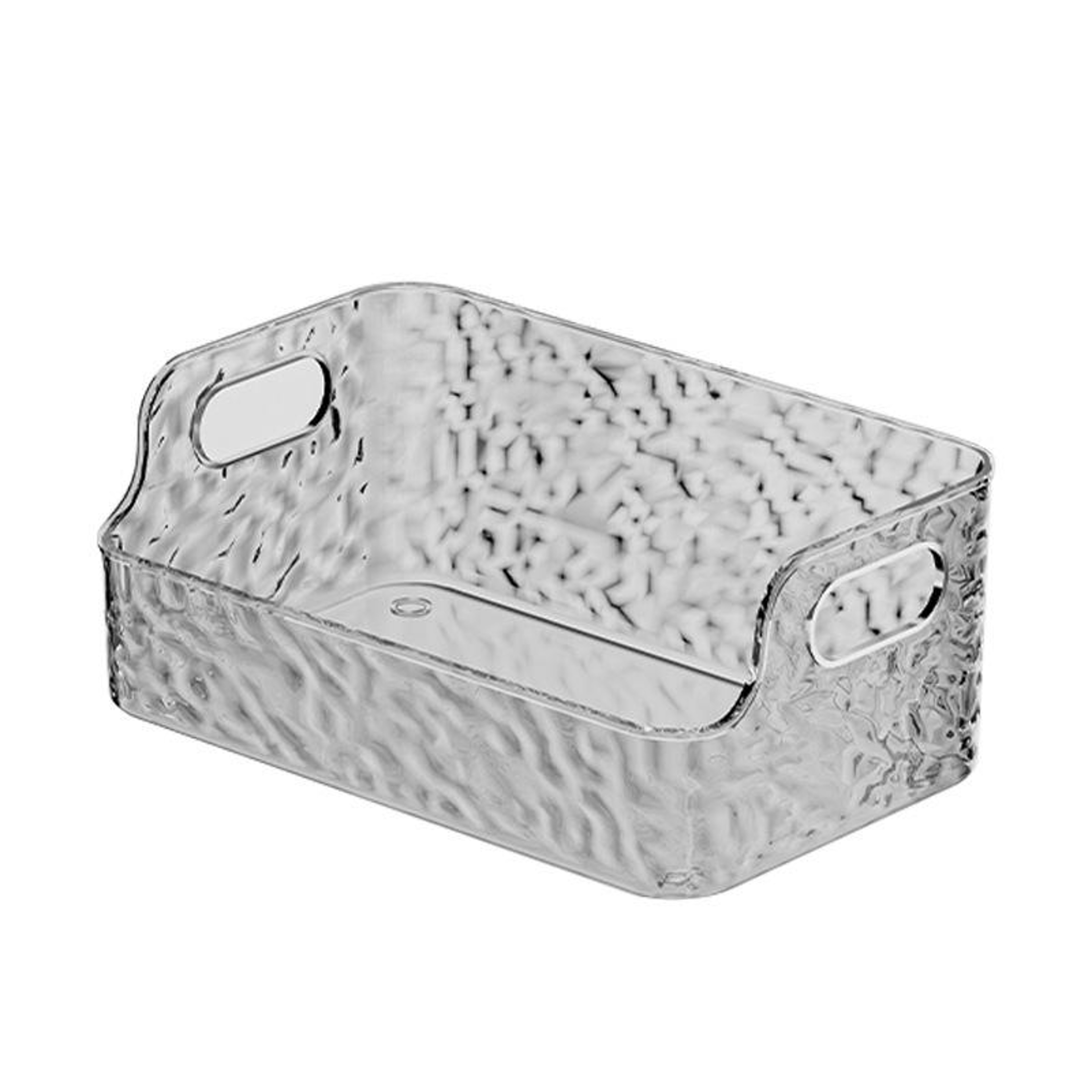 Water Ripple Cosmetic Organizer Clear Stackable Storage Box With Handles 1