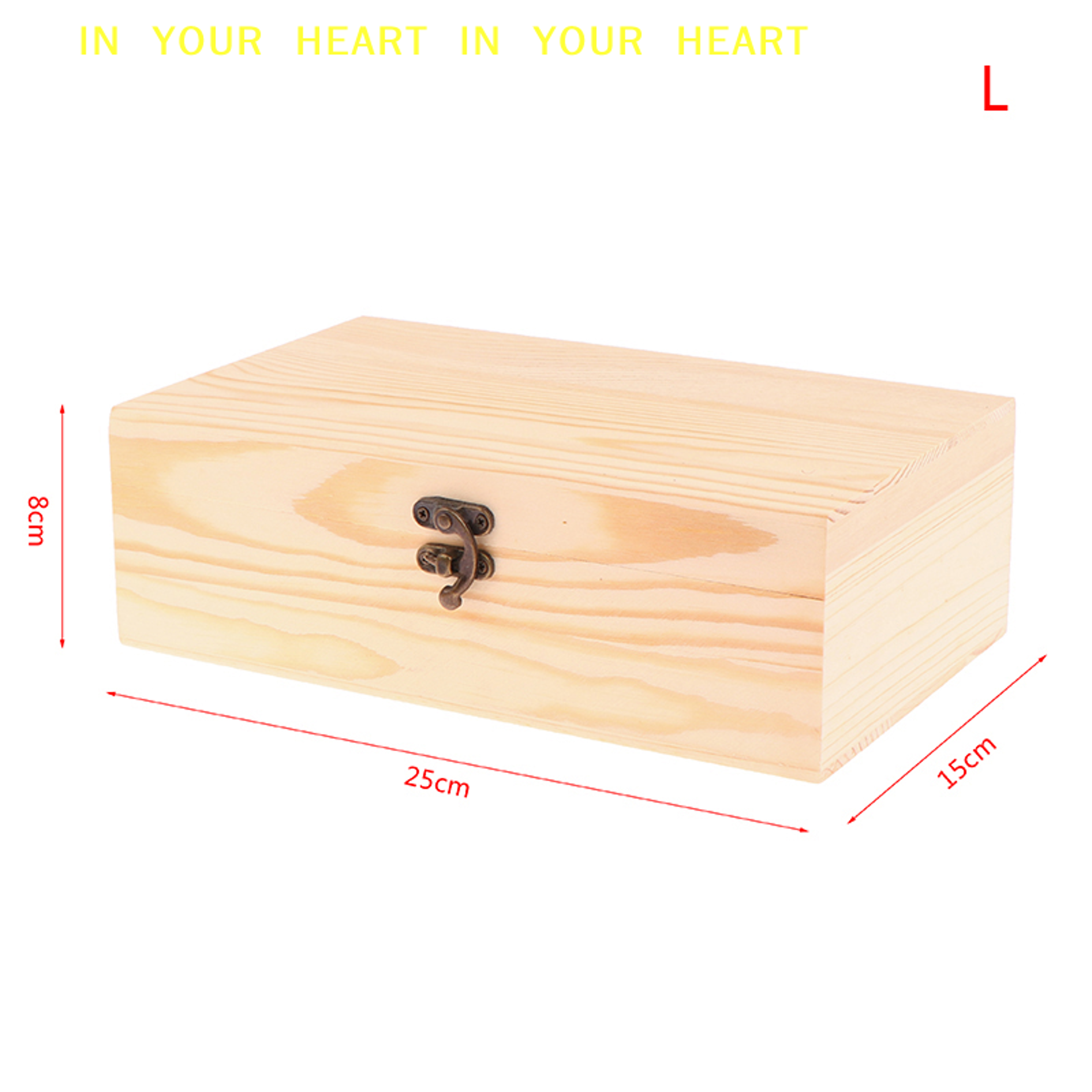 Rustic Wooden Storage Box with Lock Jewelry and Keepsake Organizer – view 2
