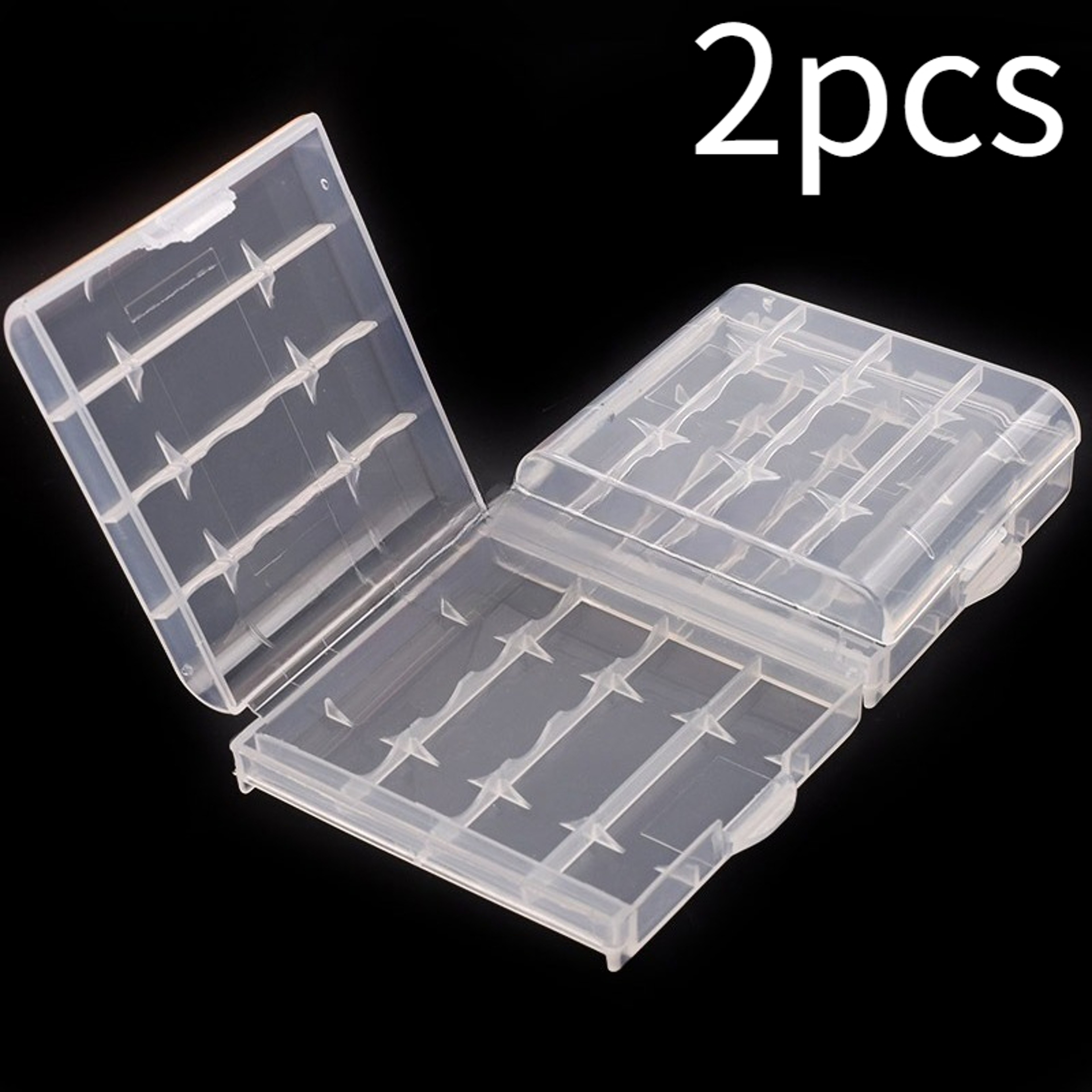 2PCS AA AAA Battery Storage Case Clear Interlocking Battery Organizer Boxes 6