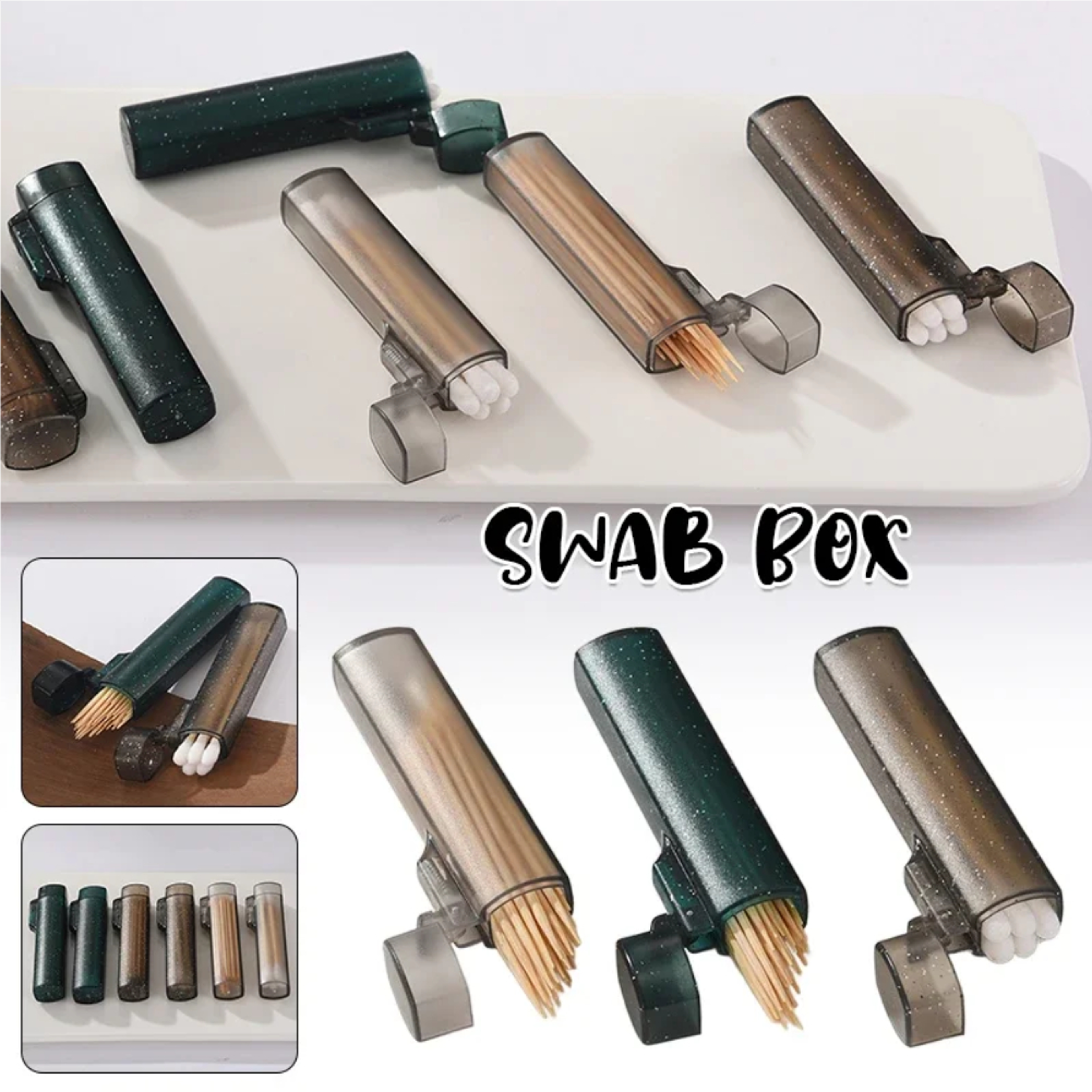 Transparent Mini Storage Box Portable Toothpick And Cotton Swab Holder 3