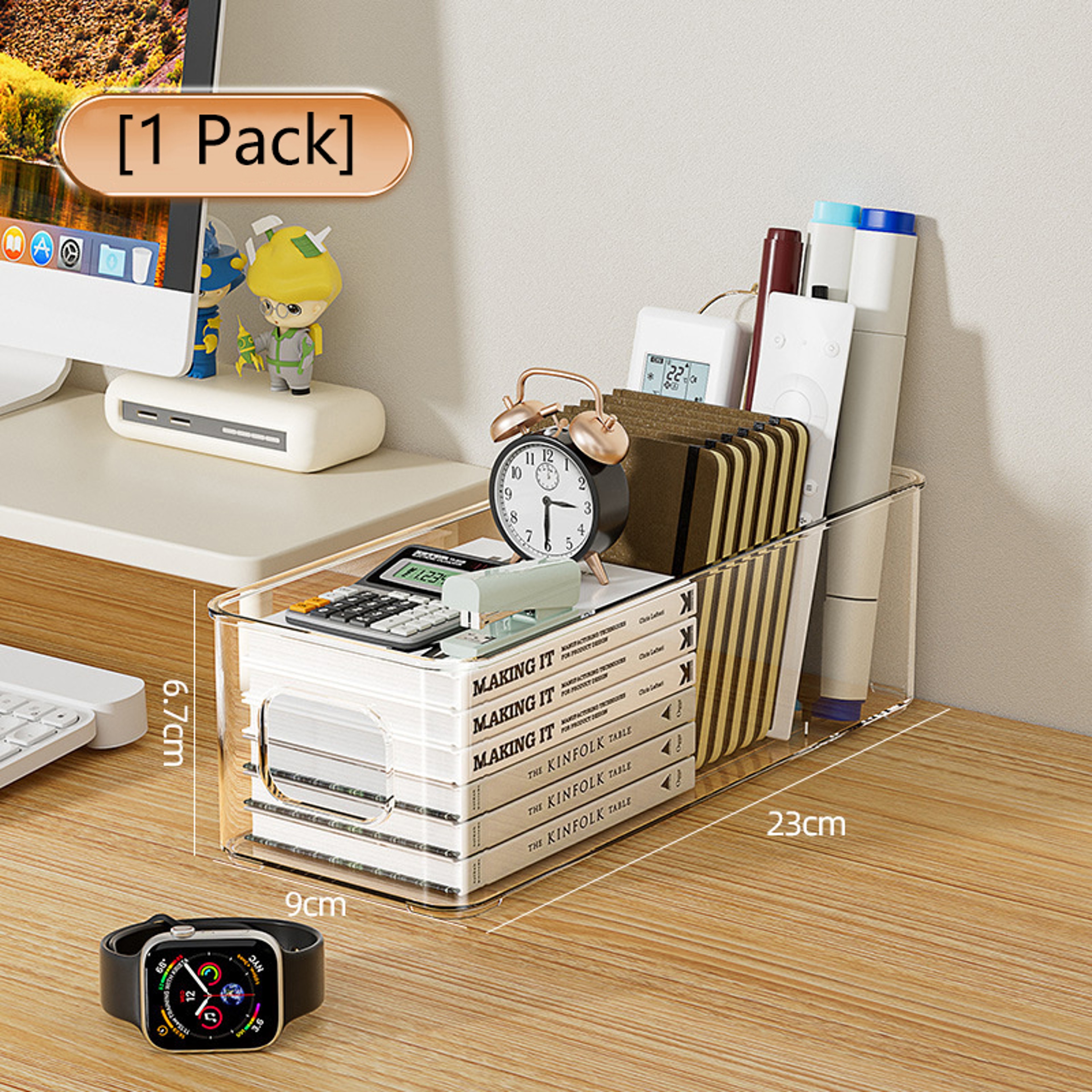 Clear Stackable Storage Bin With Handles For Fridge Pantry And Makeup Organization 5