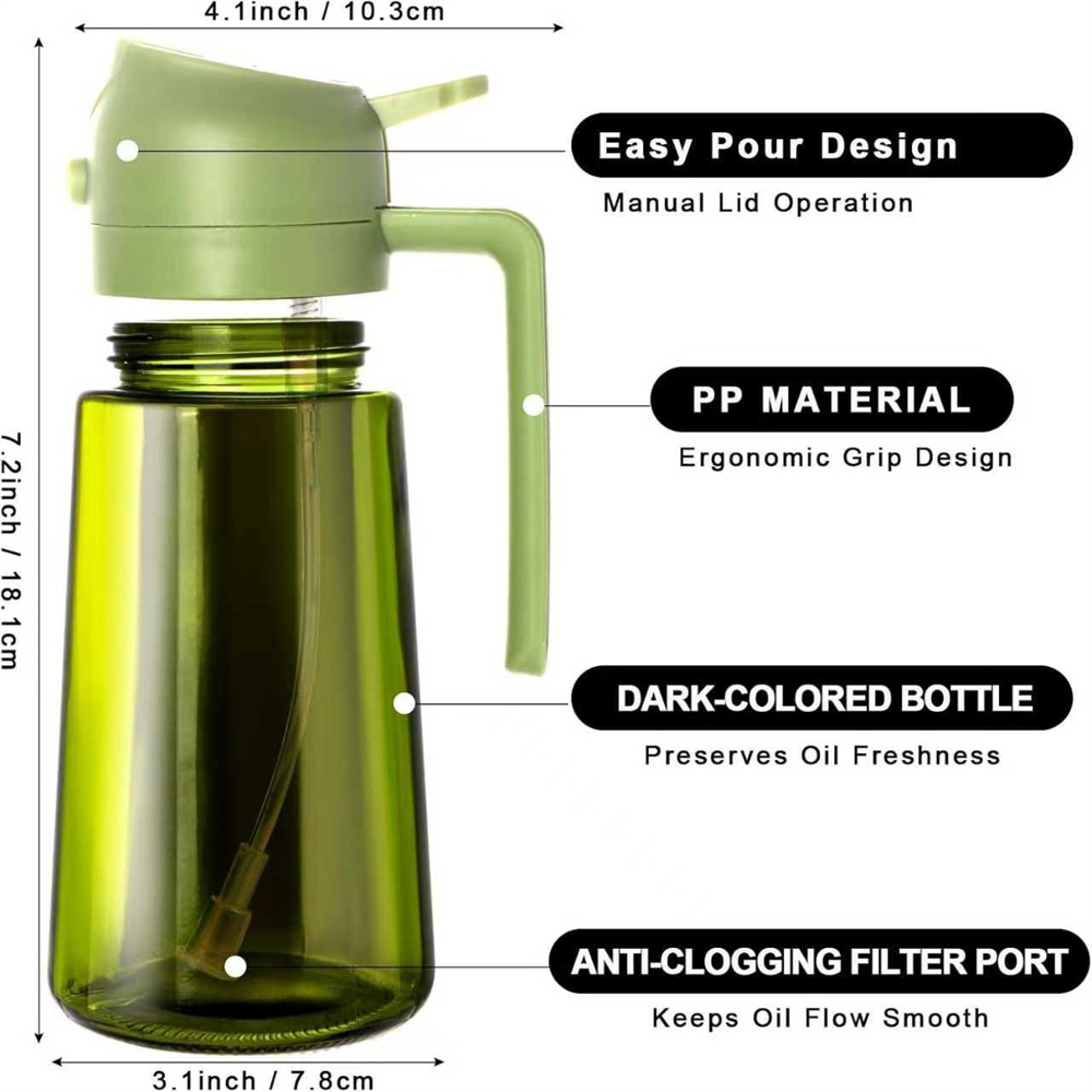 Oil Sprayer For Cooking And Olive Oil Dispenser Glass Bottle 2