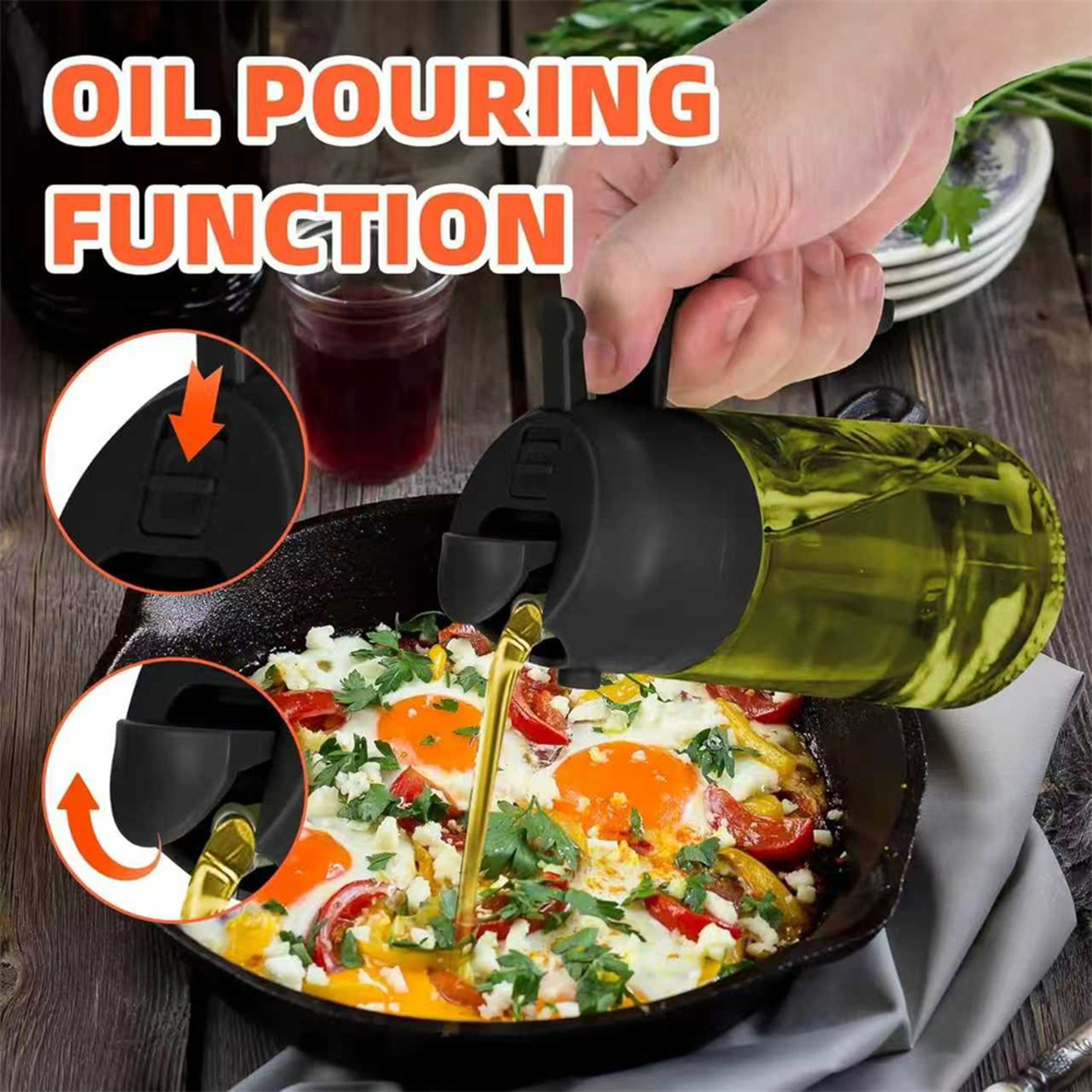Oil Sprayer For Cooking And Olive Oil Dispenser Glass Bottle 4