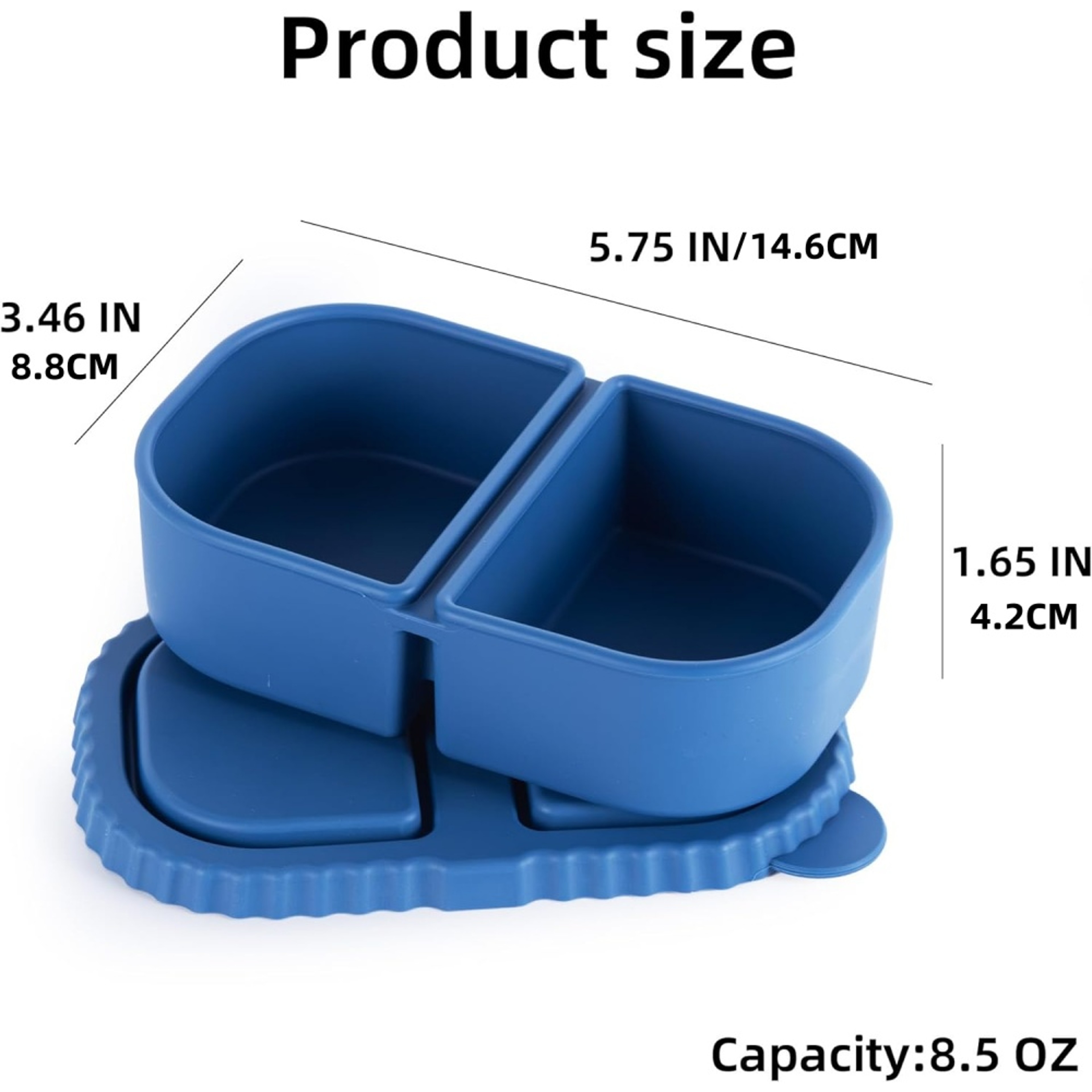 Reusable Silicone Snack Container with Leakproof Lid and Double Compartments – view 2