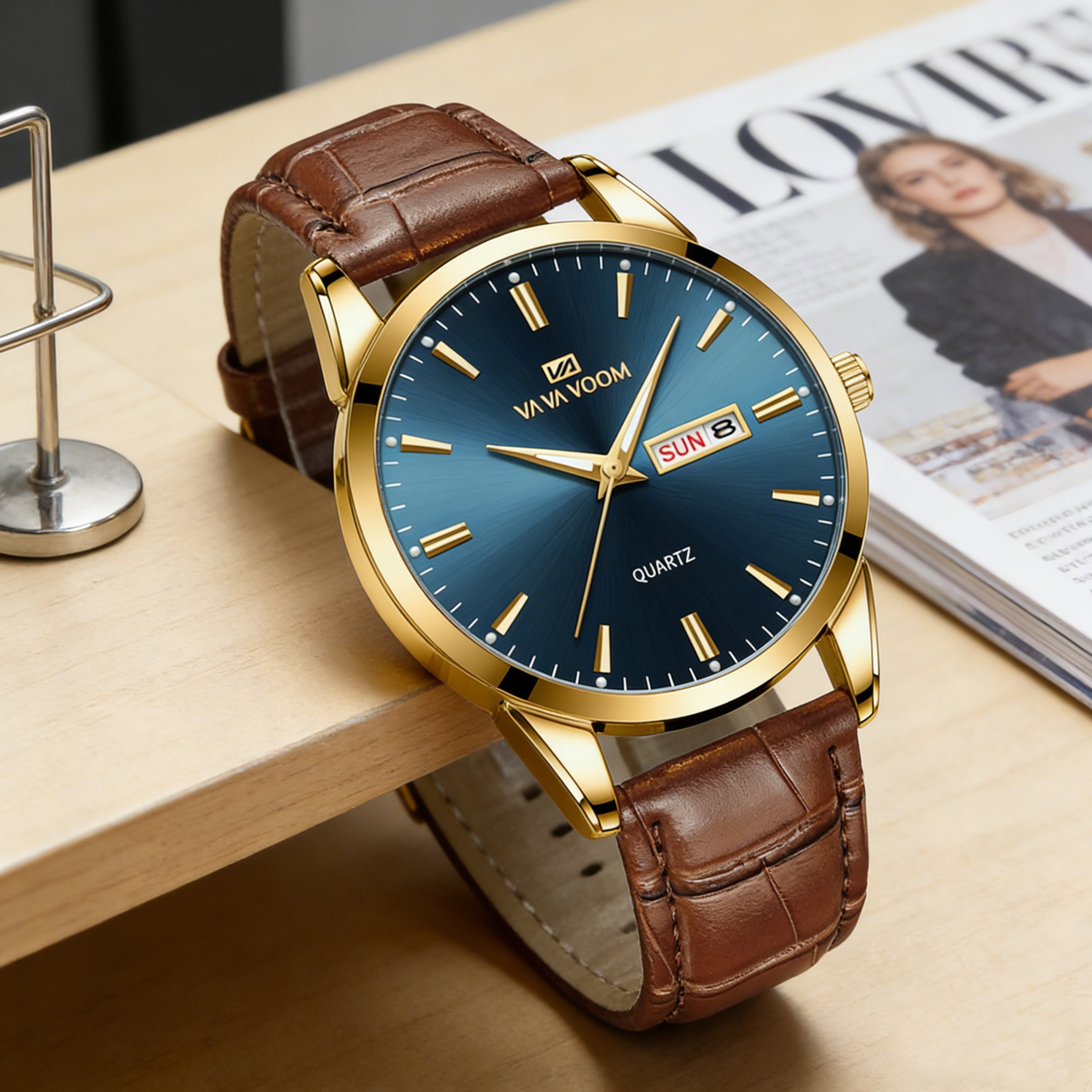 Classic Mens Quartz Watch With Stainless Steel Band And Water Resistance 1